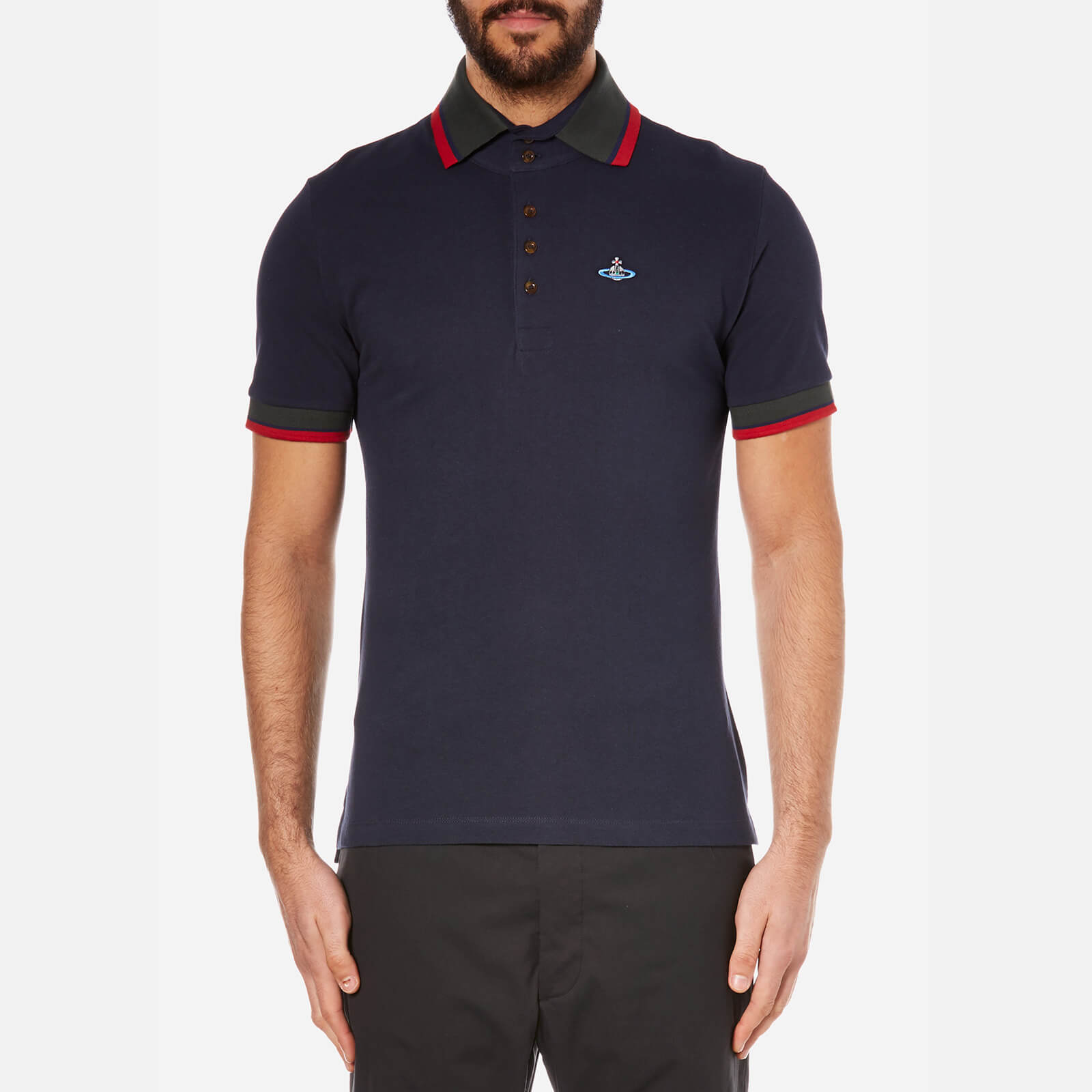 vivienne westwood navy short sleeve shirt