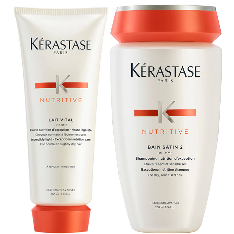 Kerastase Nutritive Bain Satin 2 250ml And Nutritive Lait Vital 200ml