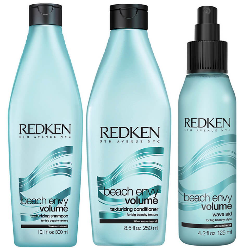 Redken Beach Envy Volume Texturizing Shampoo 300ml Texturizing Conditioner 250ml Volume Wave Aid 125ml Free Shipping Lookfantastic