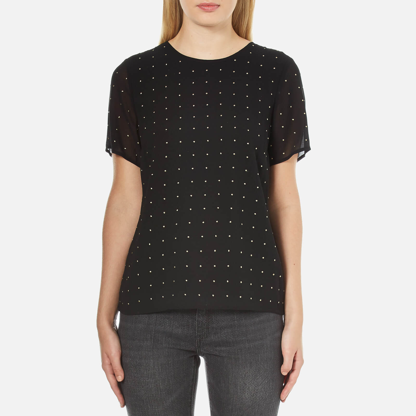 michael kors t shirt womens gold