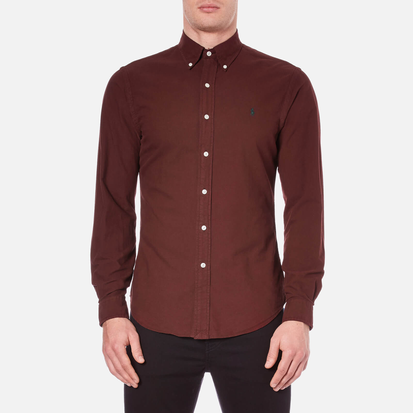 burgundy polo button down