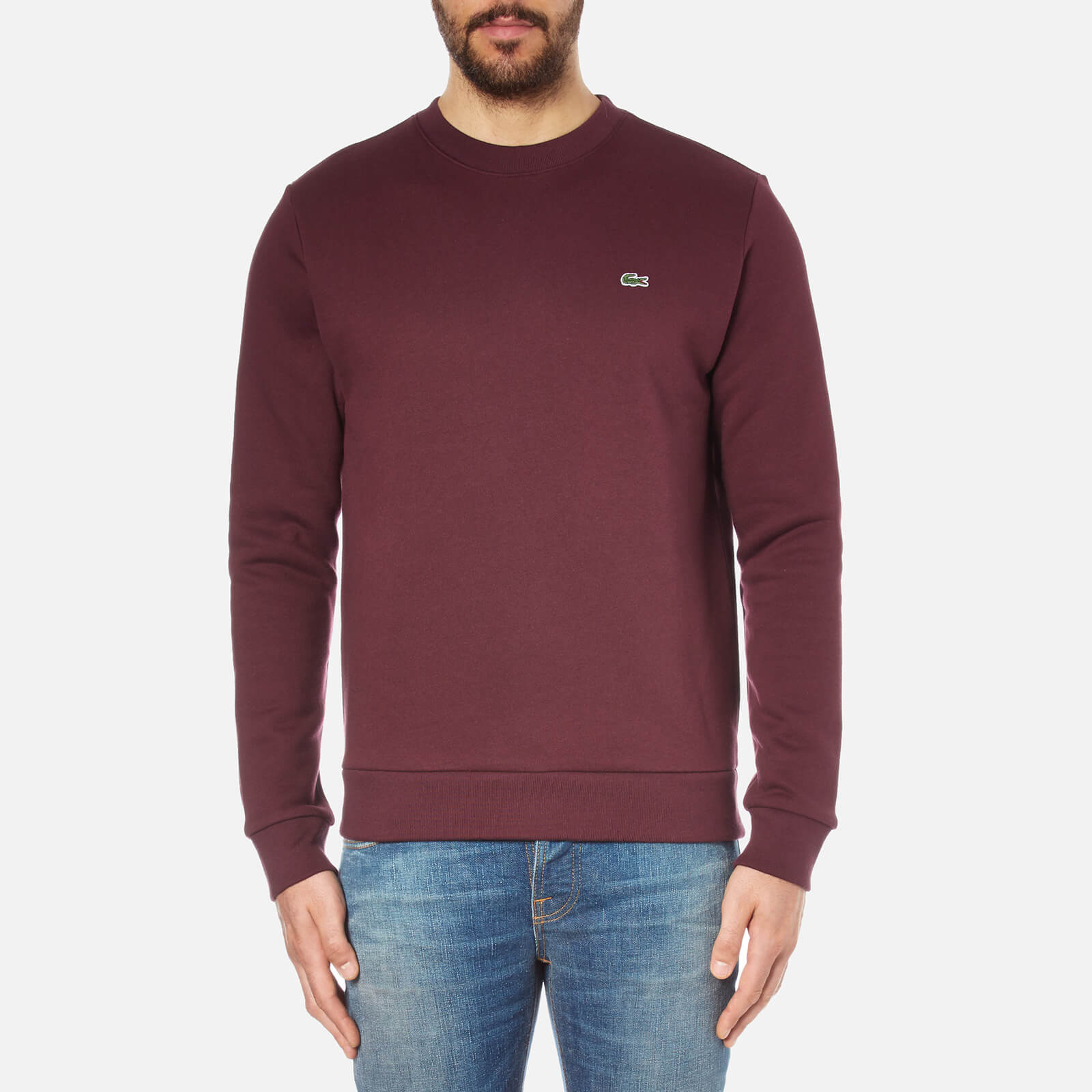 lacoste burgundy sweatshirt