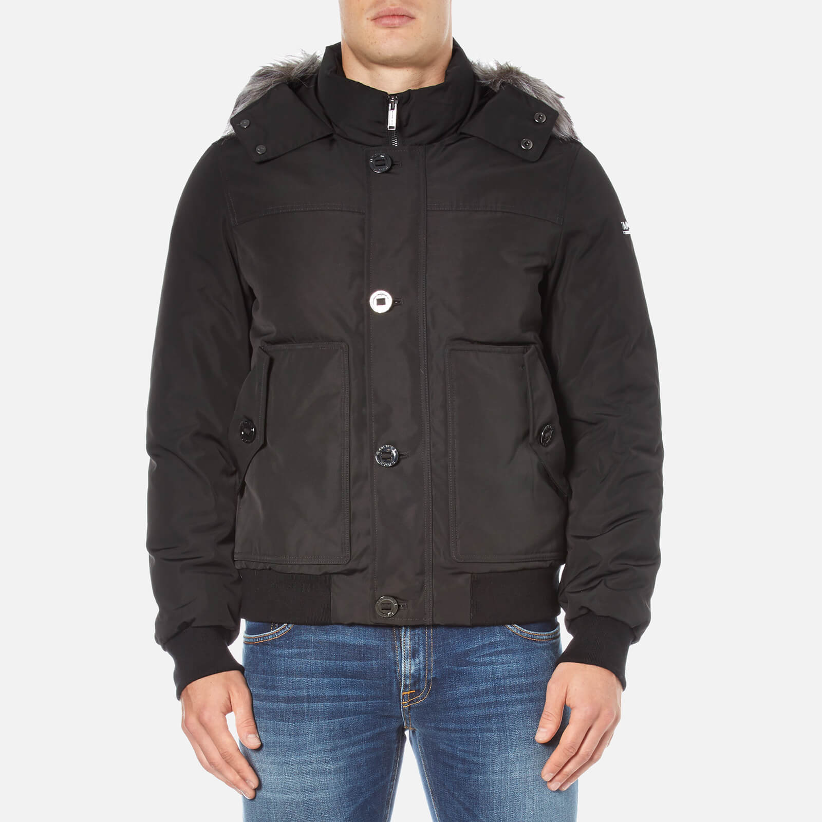 michael kors parka mens black