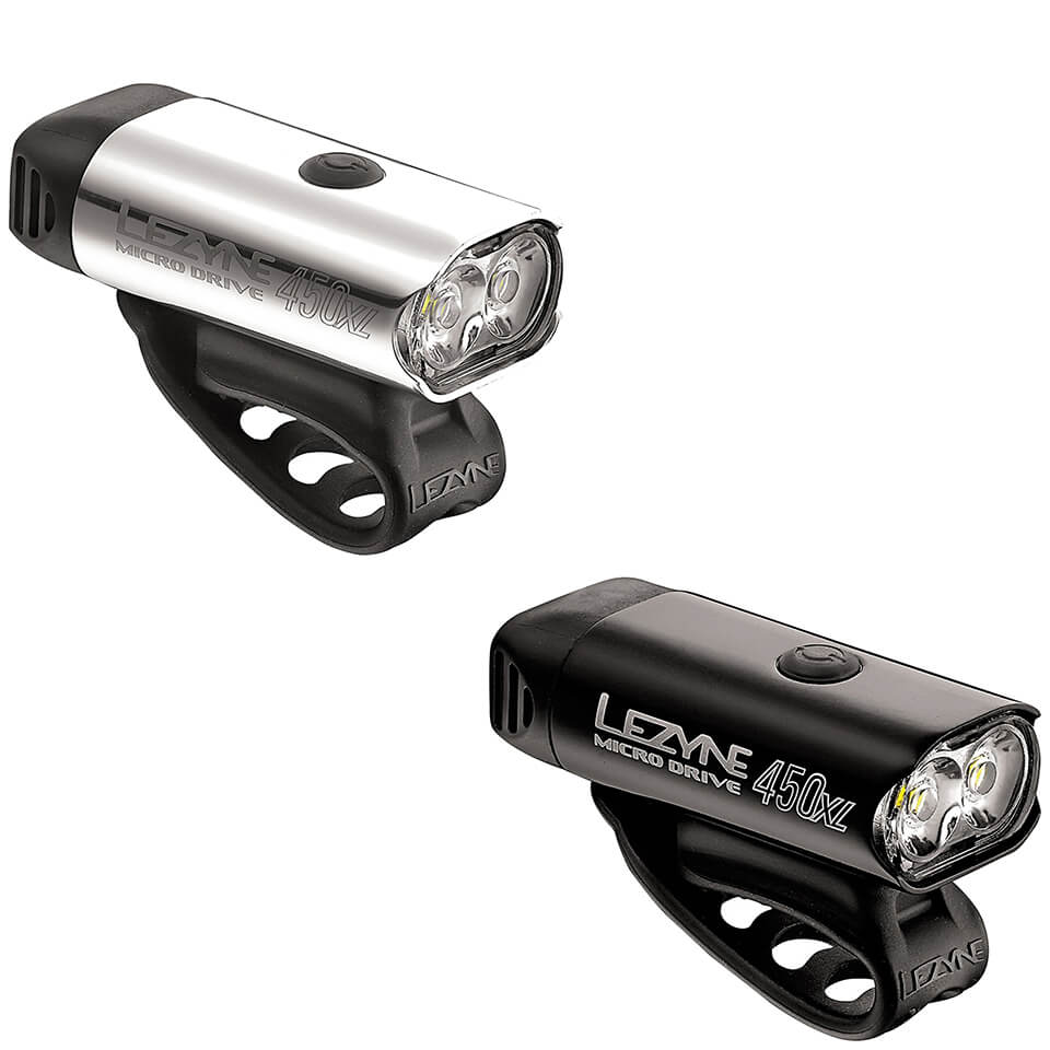 Black Lezyne Micro Drive 450XL LED Bike Headlight USB Rechargeable 450 Lumens