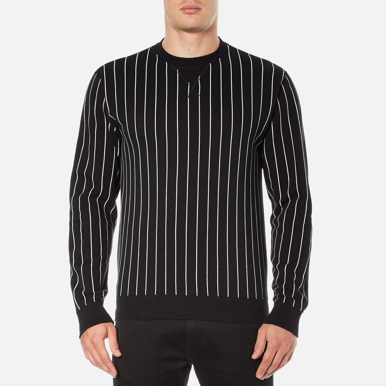 vertical striped sweatshirt