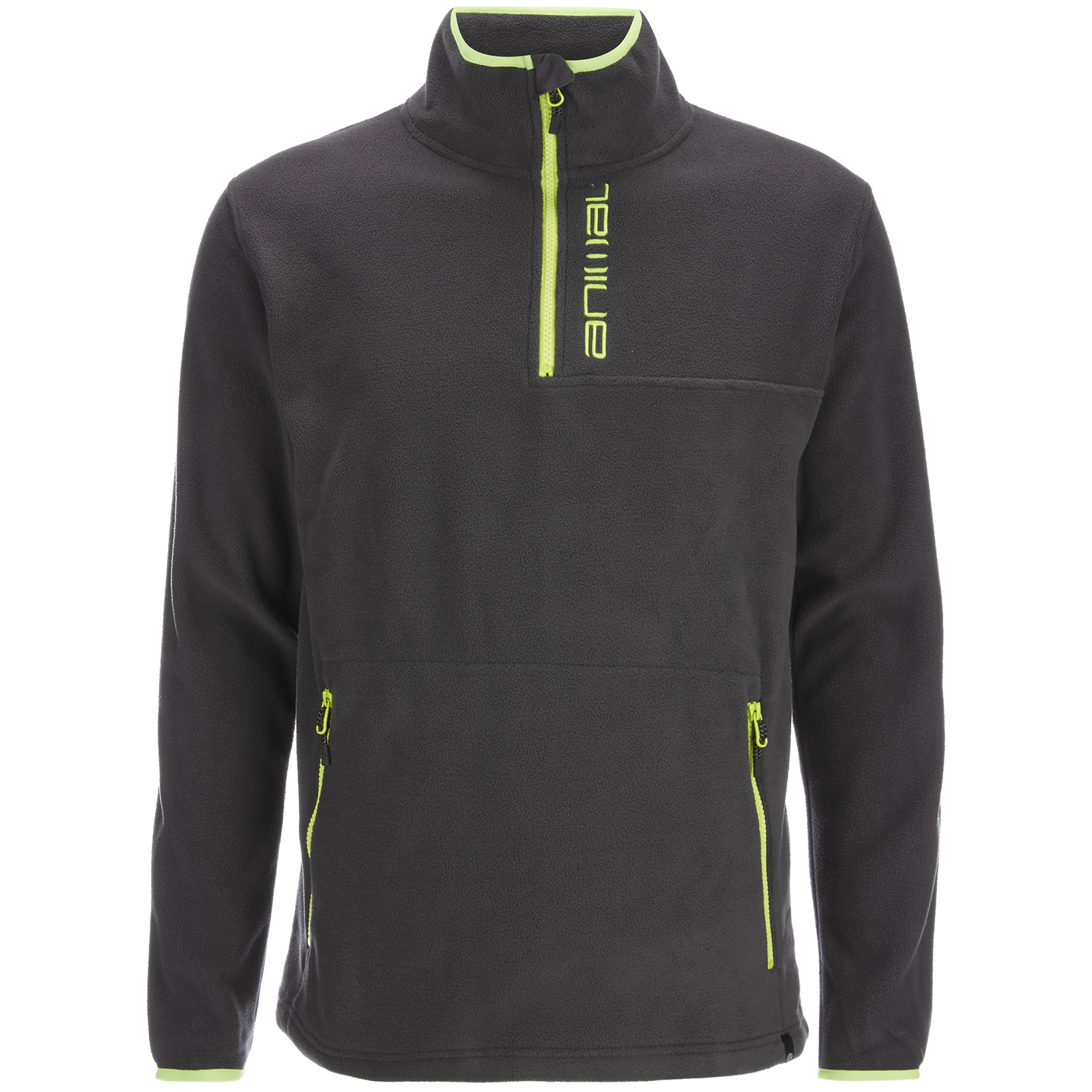 animal mens prudhoes 1/2 zip fleece jumper - asphalt grey