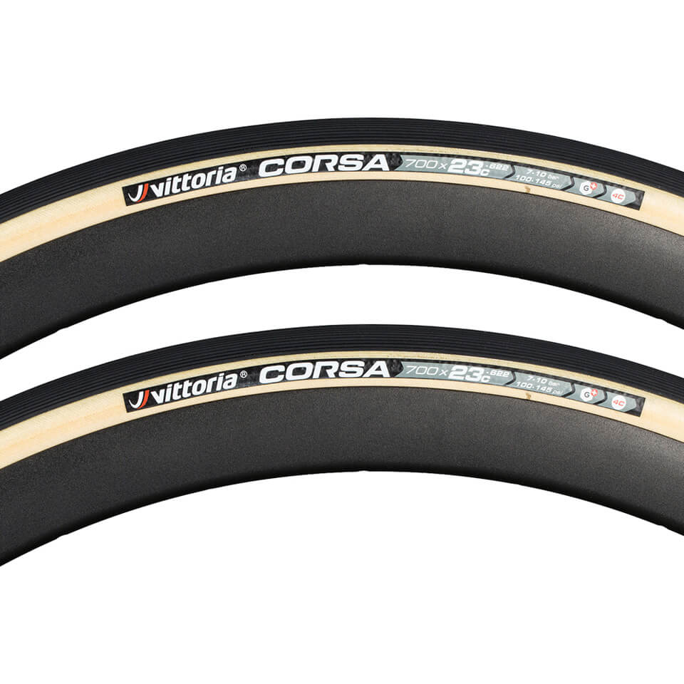 Vittoria corsa g+ clincher tyre twin pack top