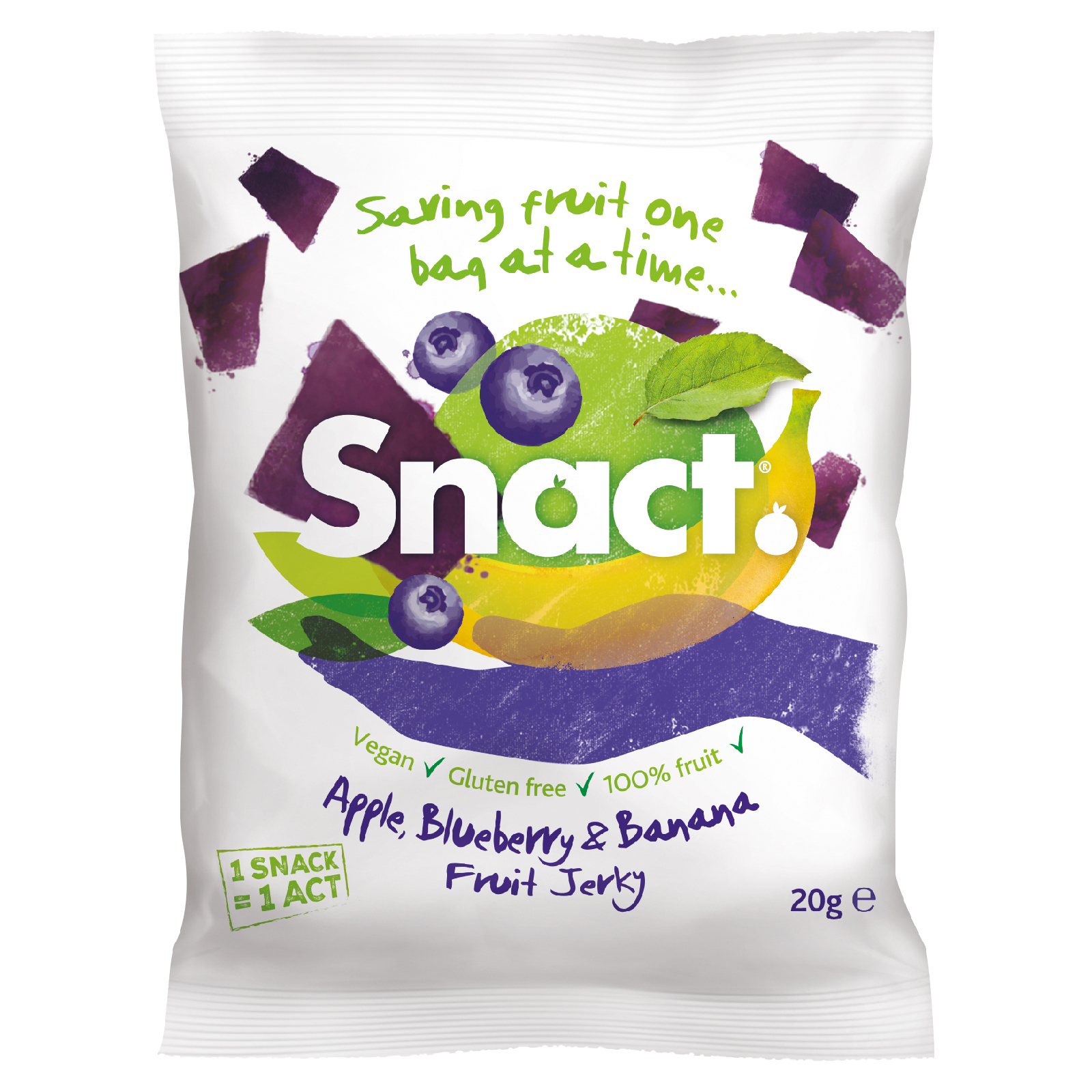 Buy Snact Fruit Jerky Apple, Banana & Blueberry (5 Bags) myvitamins UK
