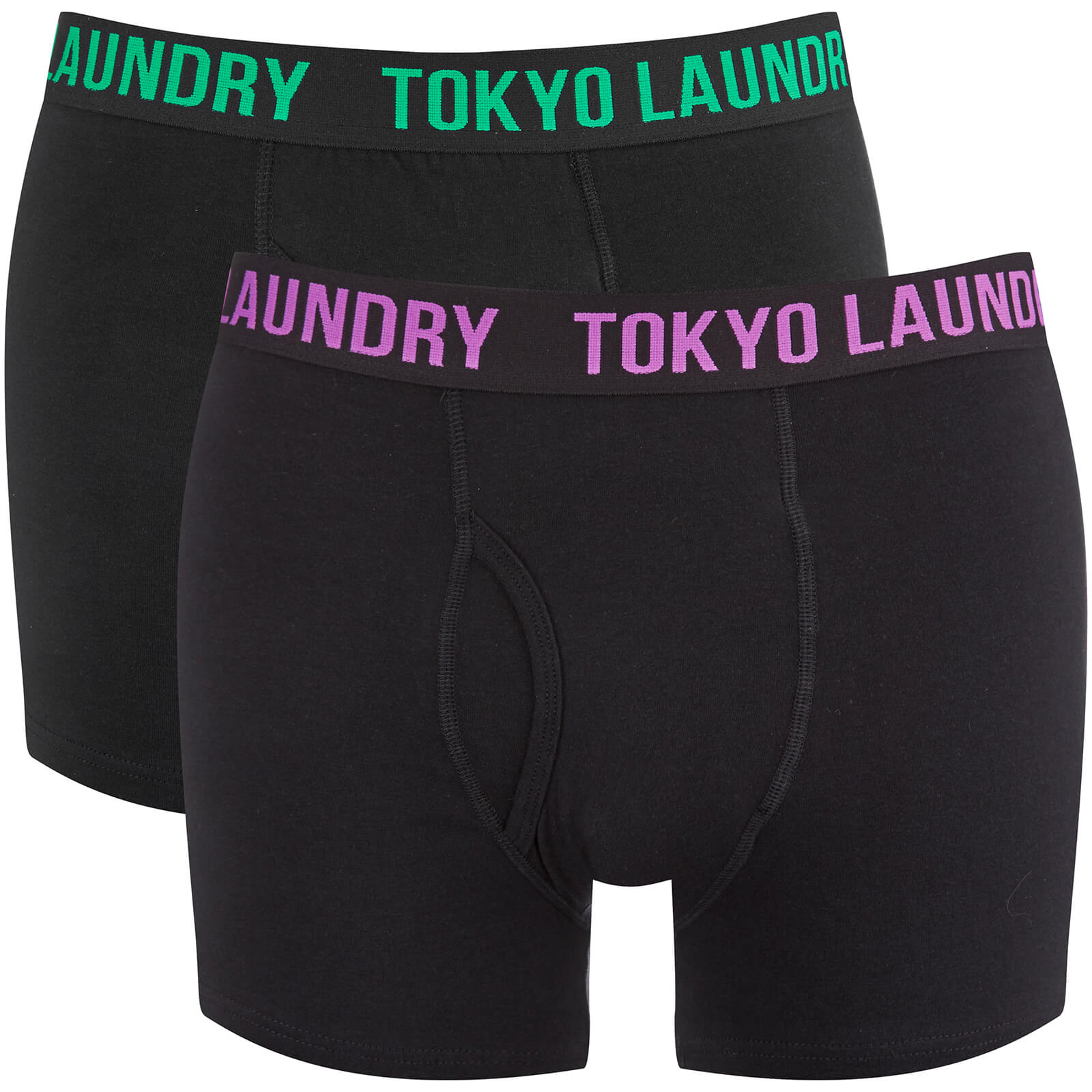 Tokyo Laundry Men's Dovehouse 2 Pack Boxers - Black/Green/Dewberry Mens ...
