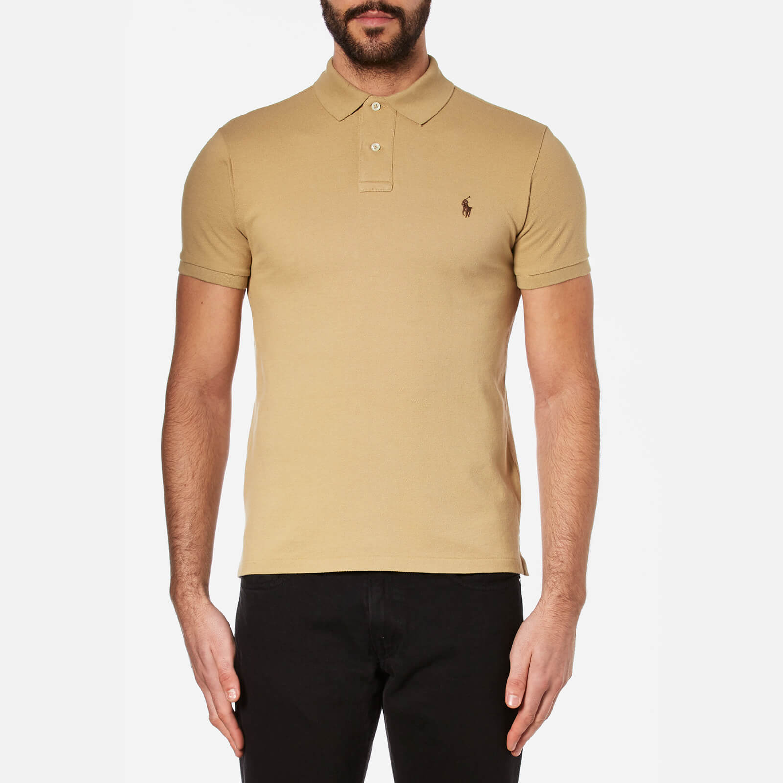tan ralph lauren polo shirt