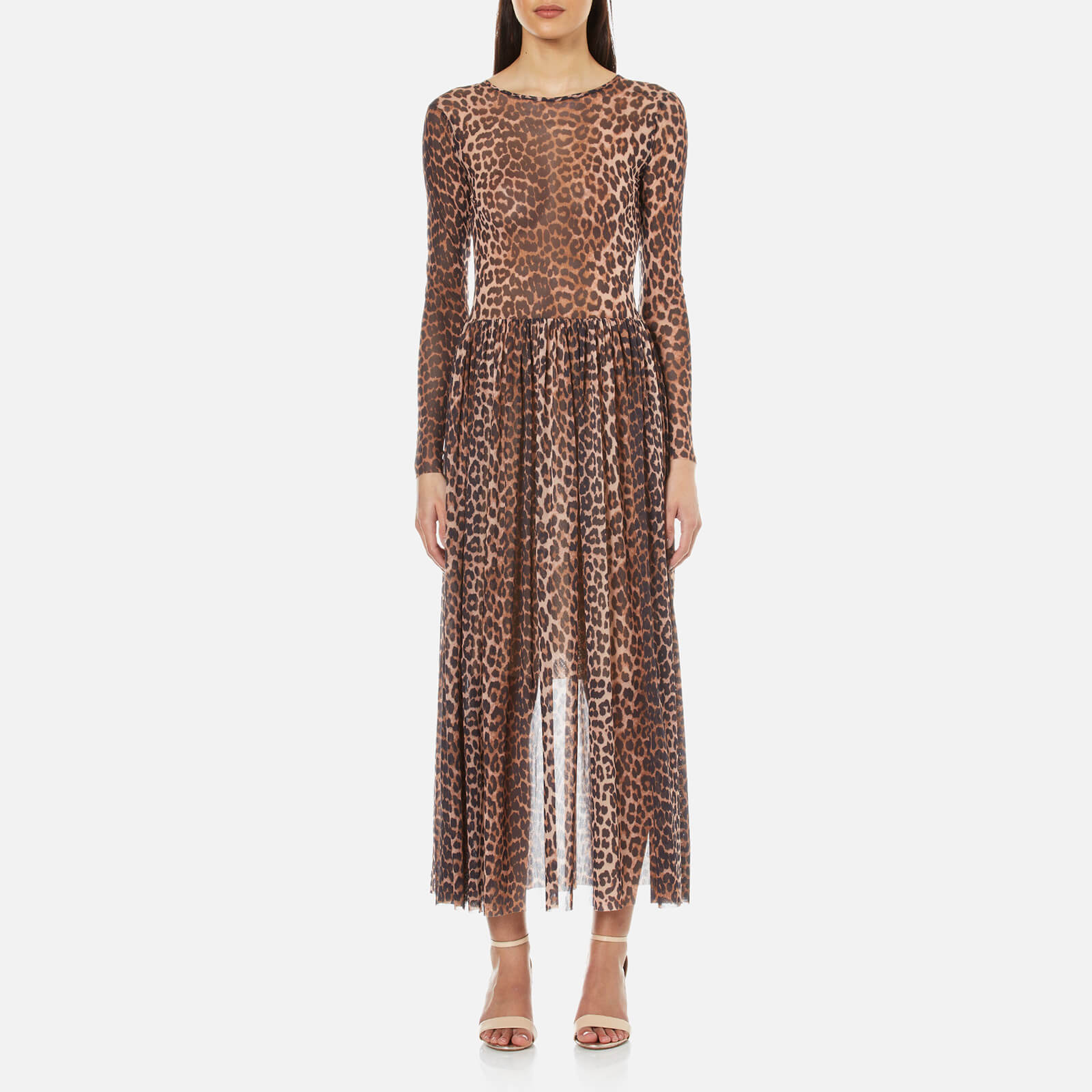 mesh leopard dress