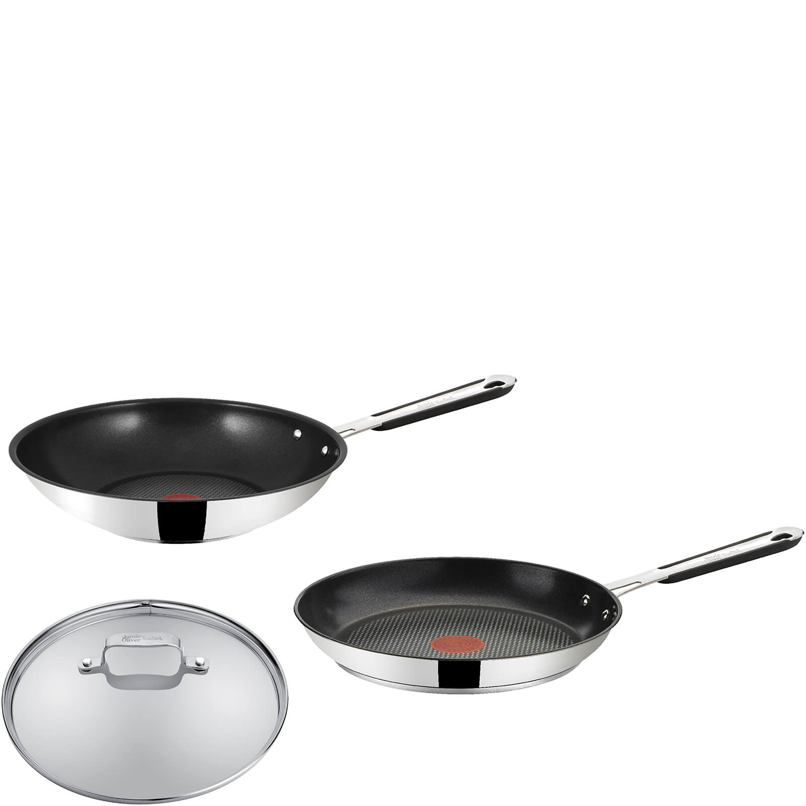 Jamie Oliver By Tefal Stainless Steel Frying Pan Wok And Glass