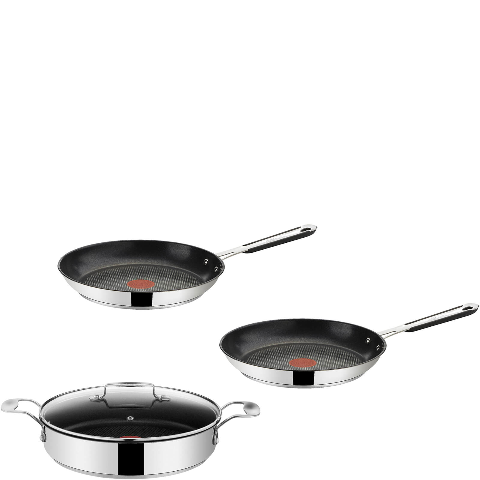 Jamie Oliver by Tefal Stainless Steel 3 Piece Frying Pan Set 24cm