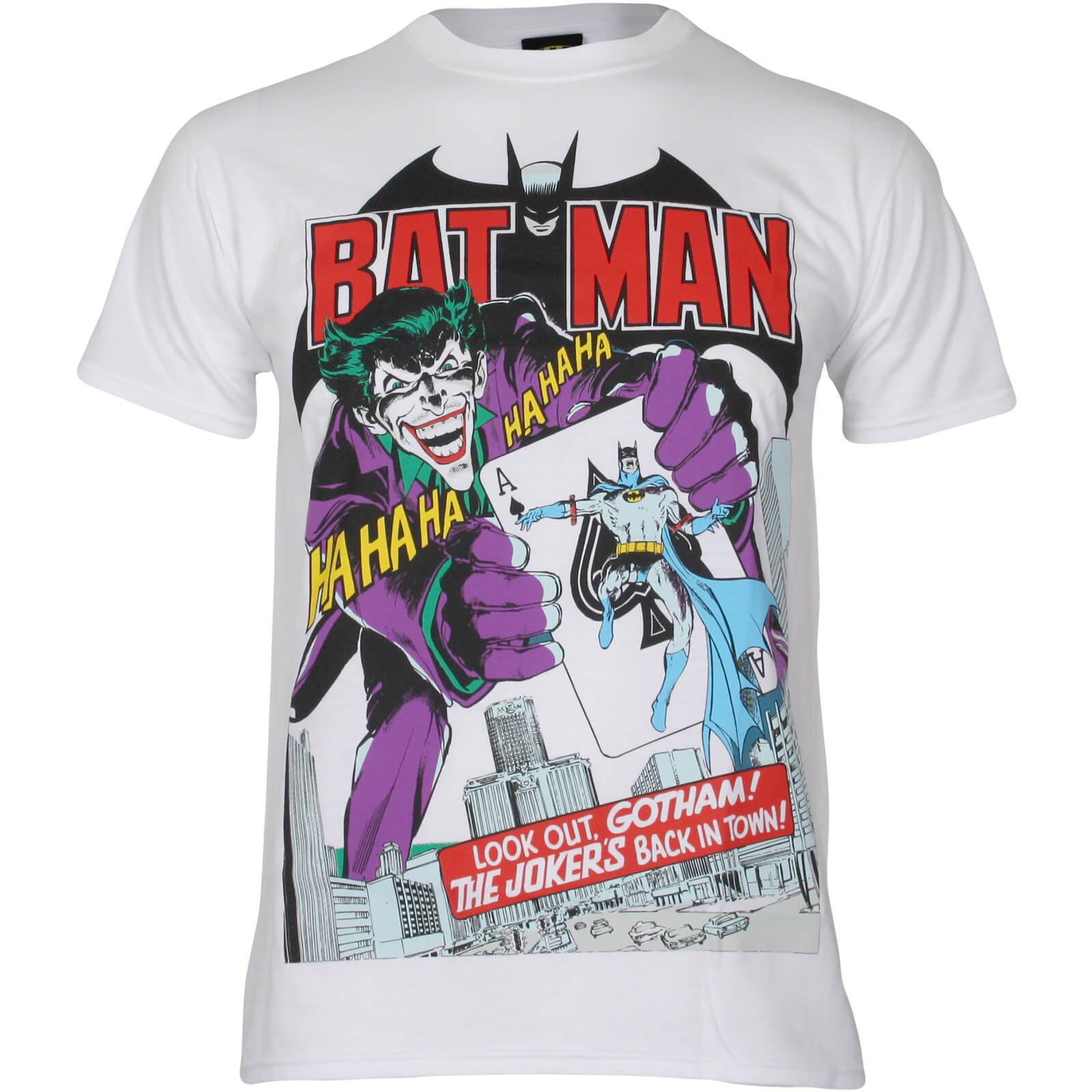 Dc Comics Boys Batman Joker S Back In Town T Shirt White Pop