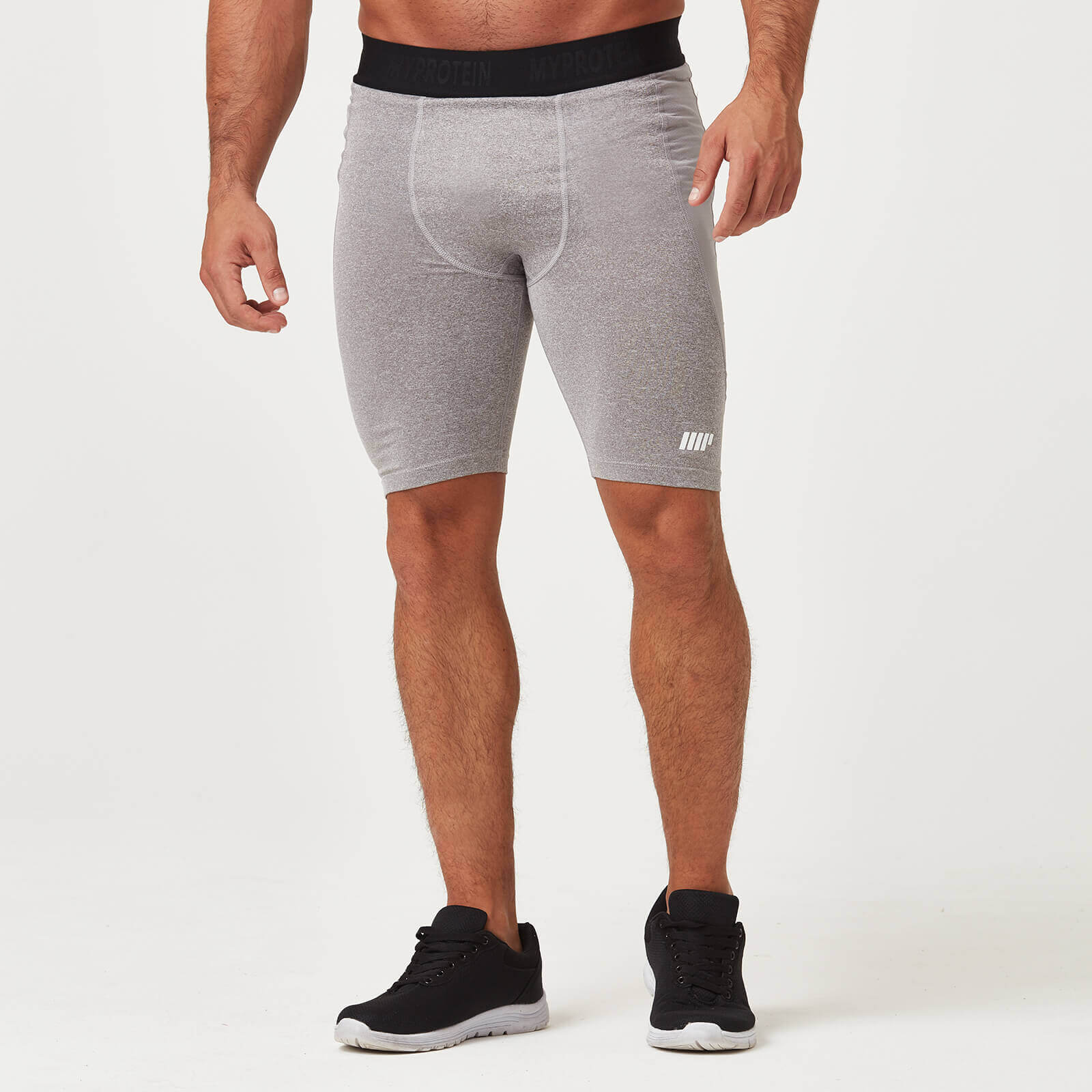 grey compression shorts