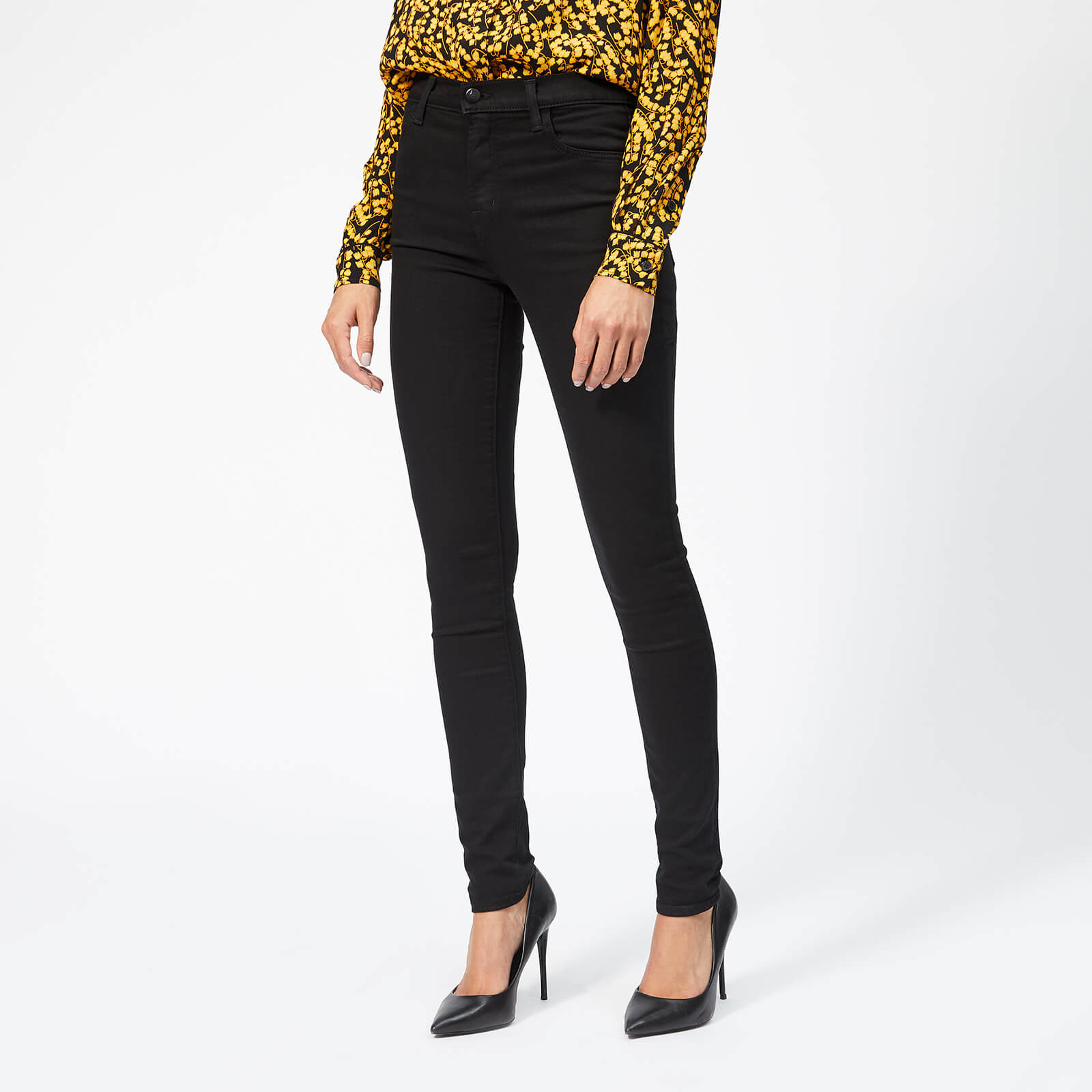 j brand maria high rise skinny jeans in seriously black