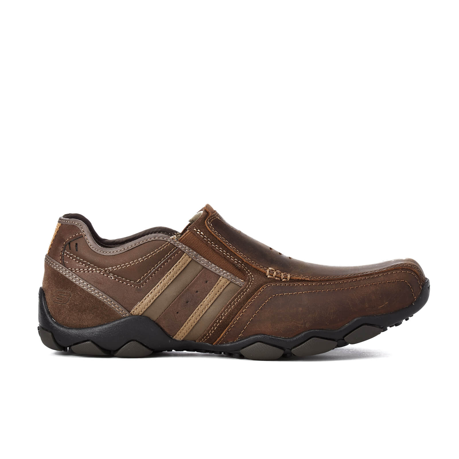 Skechers Men S Diameter Zinroy Leather Slip On Shoes Brown
