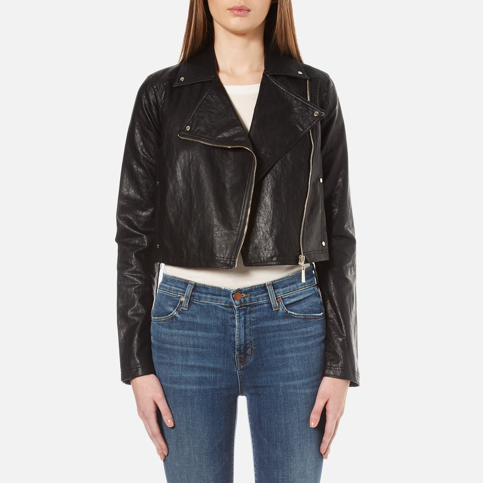 Versace Jeans Women S Biker Jacket Black Womens Clothing Thehut Com