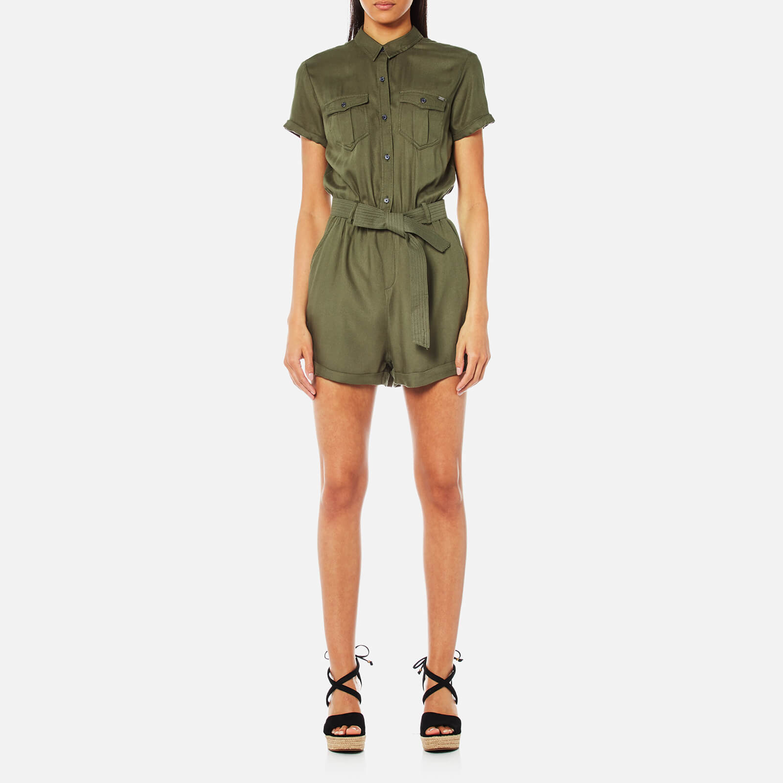 womens khaki playsuit