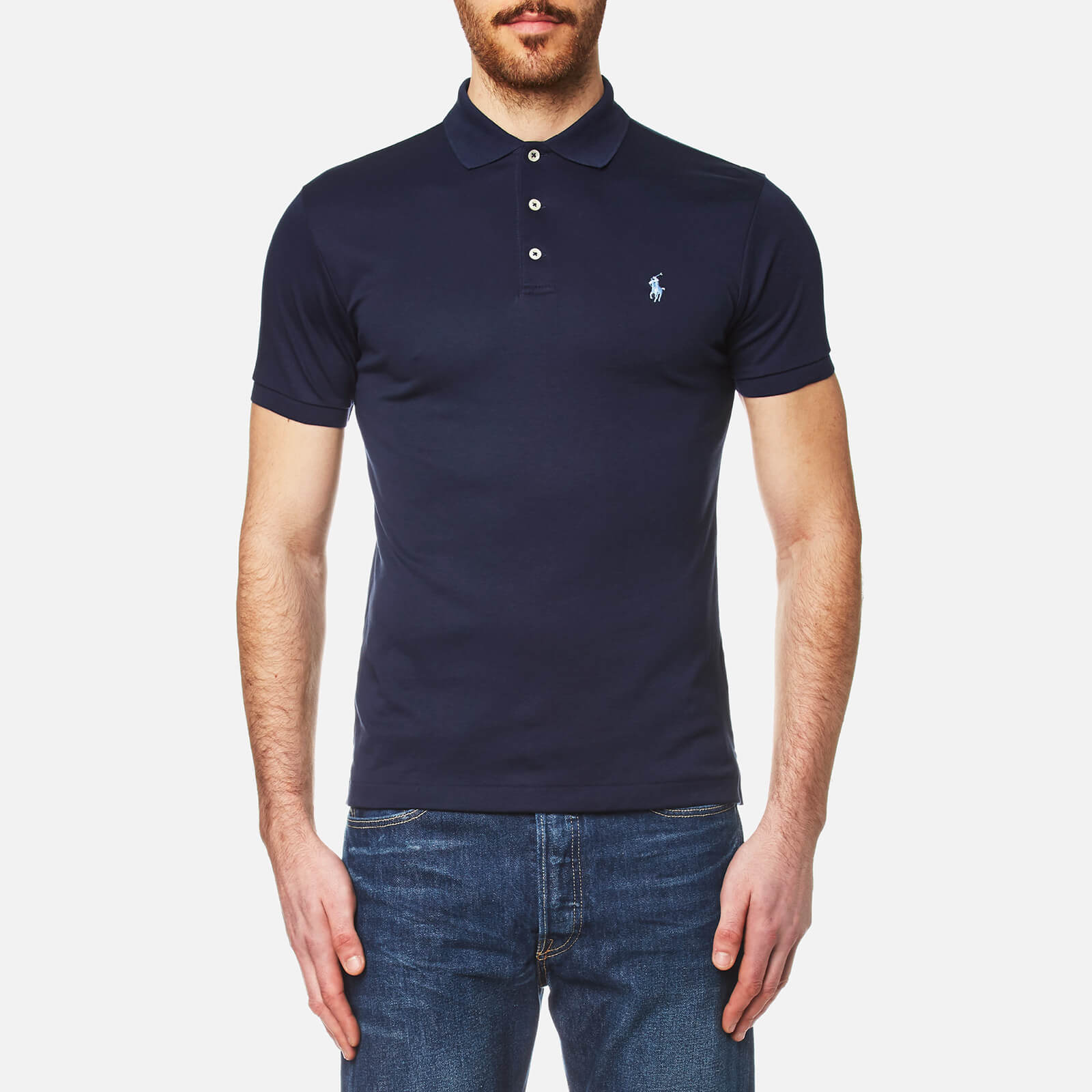 polo ralph lauren slim pima logo polo shirt