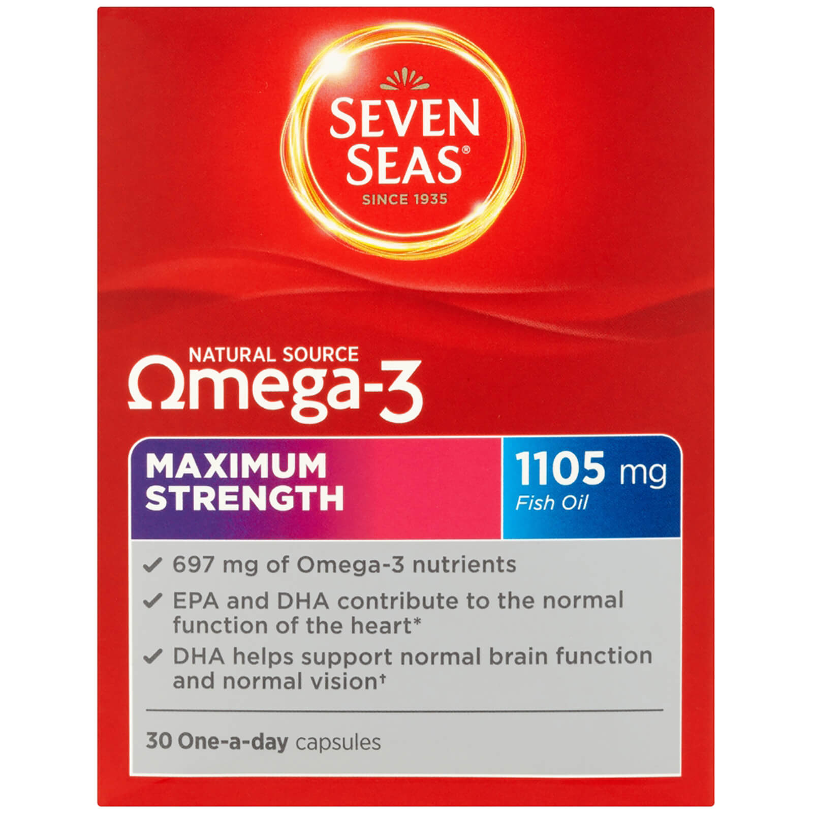Buy Seven Seas Omega 3 Maximum Strength 30 Capsules myvitamins UK