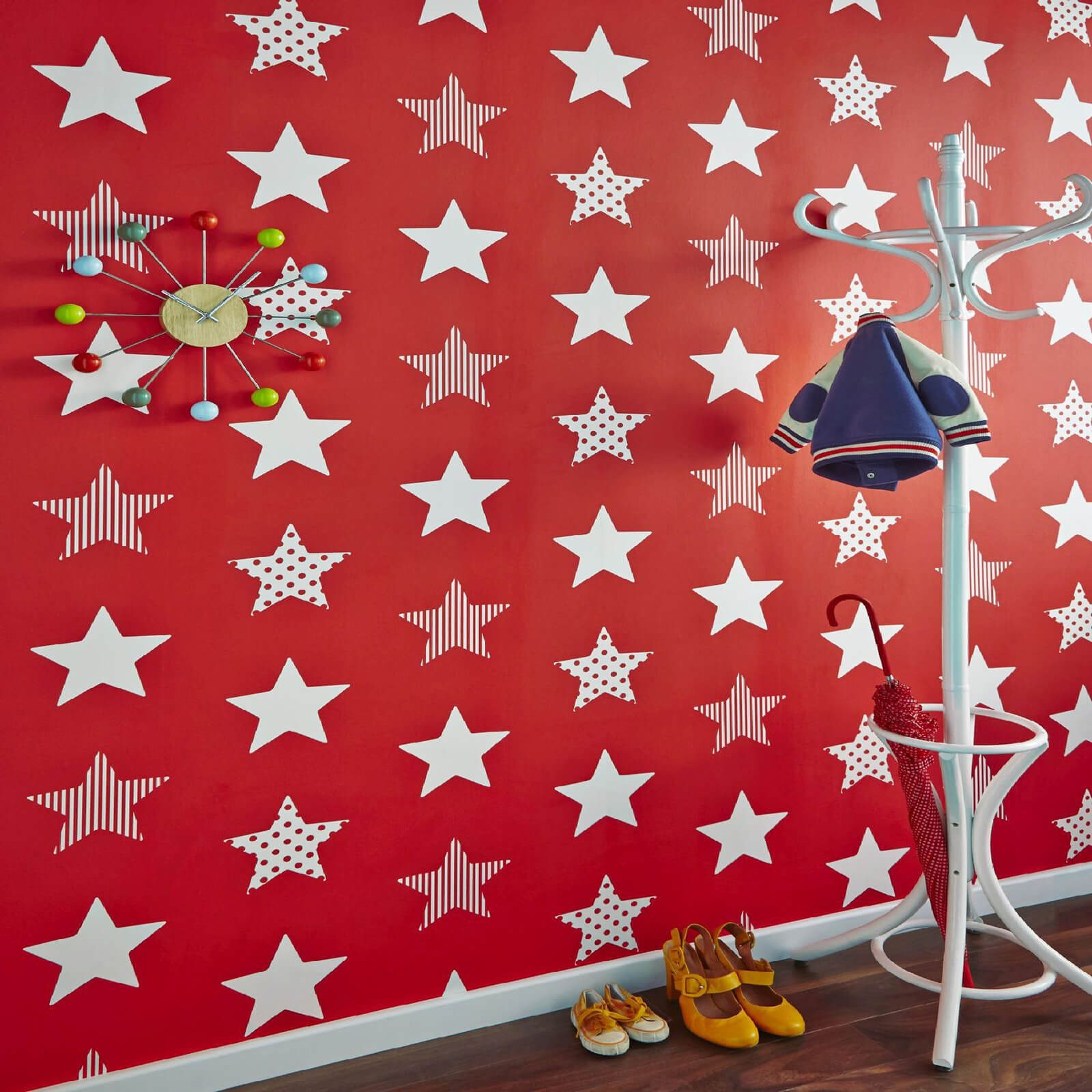 Get Wallpaper Superfresco Easy Kids Superstar Star Print Red Wallpaper Iwoot For Android Free