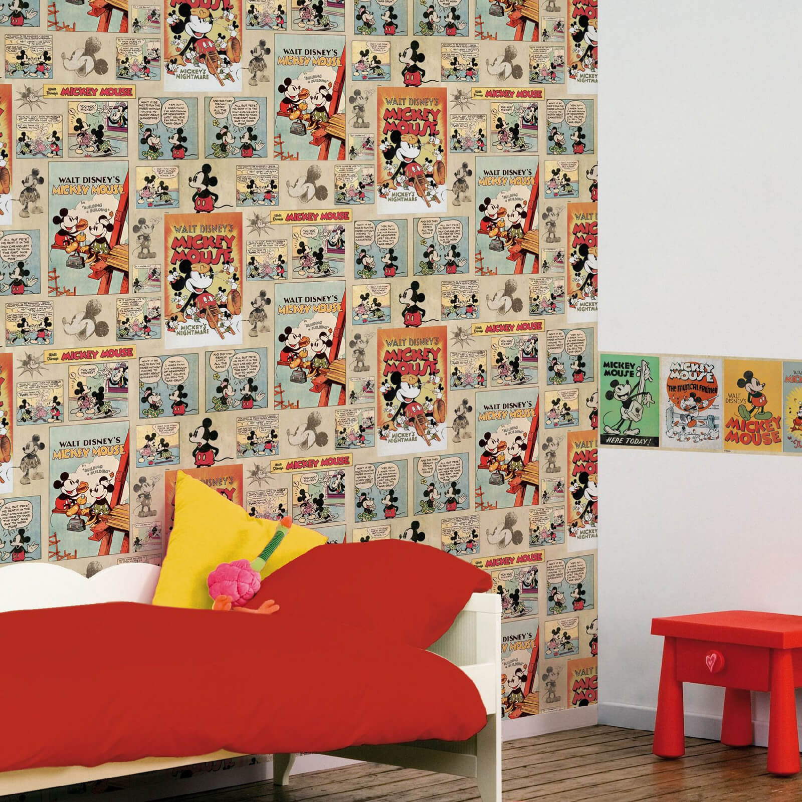 Disney Mickey Vintage Episode Newspaper Comic Multi Wallpaper Iwoot
