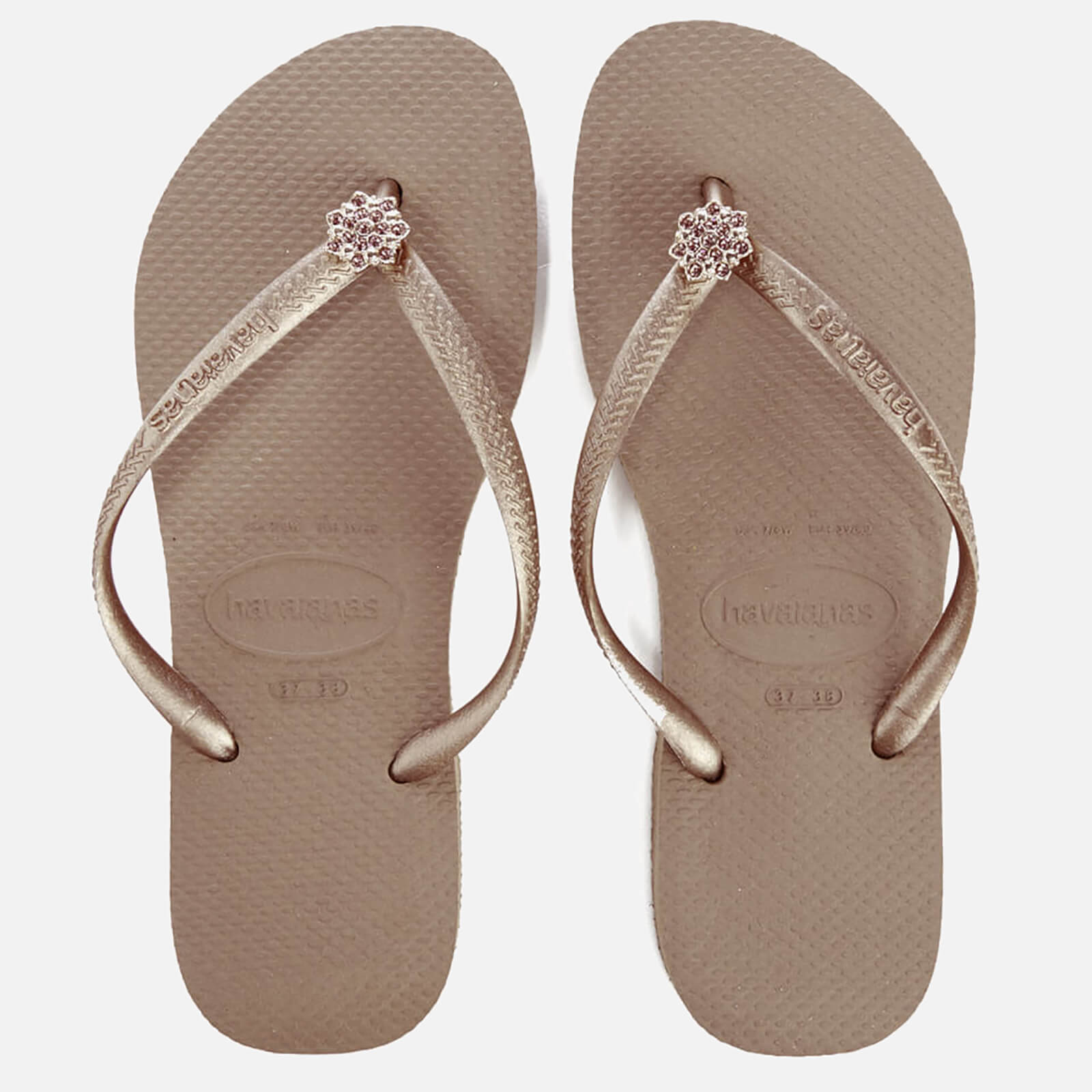 rose gold crystal havaianas