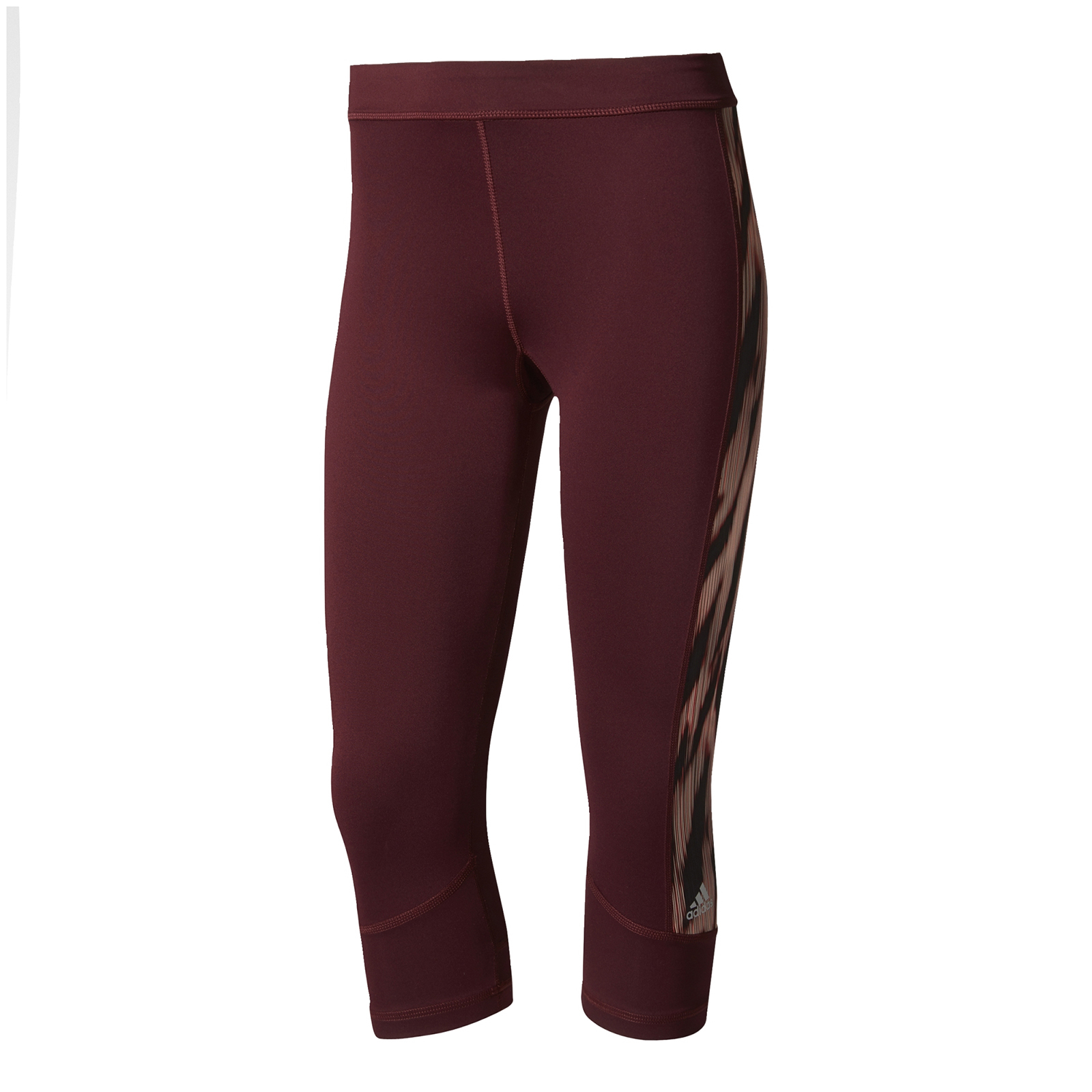 adidas Women's TechFit Capri Tights MaroonPrint adidas Women's TechFit Capri Tights MaroonPrint