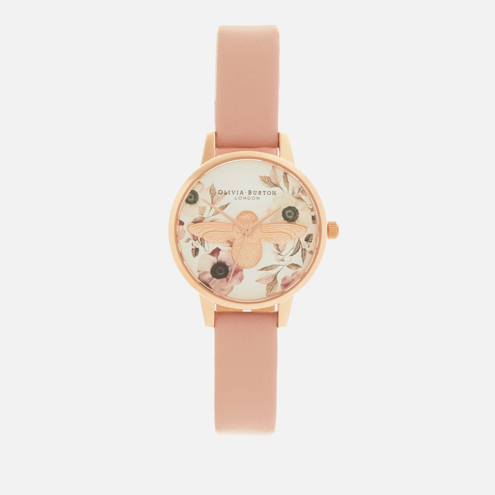 Olivia Burton Women S Moulded Bee Midi Dial Floral Watch Dusty