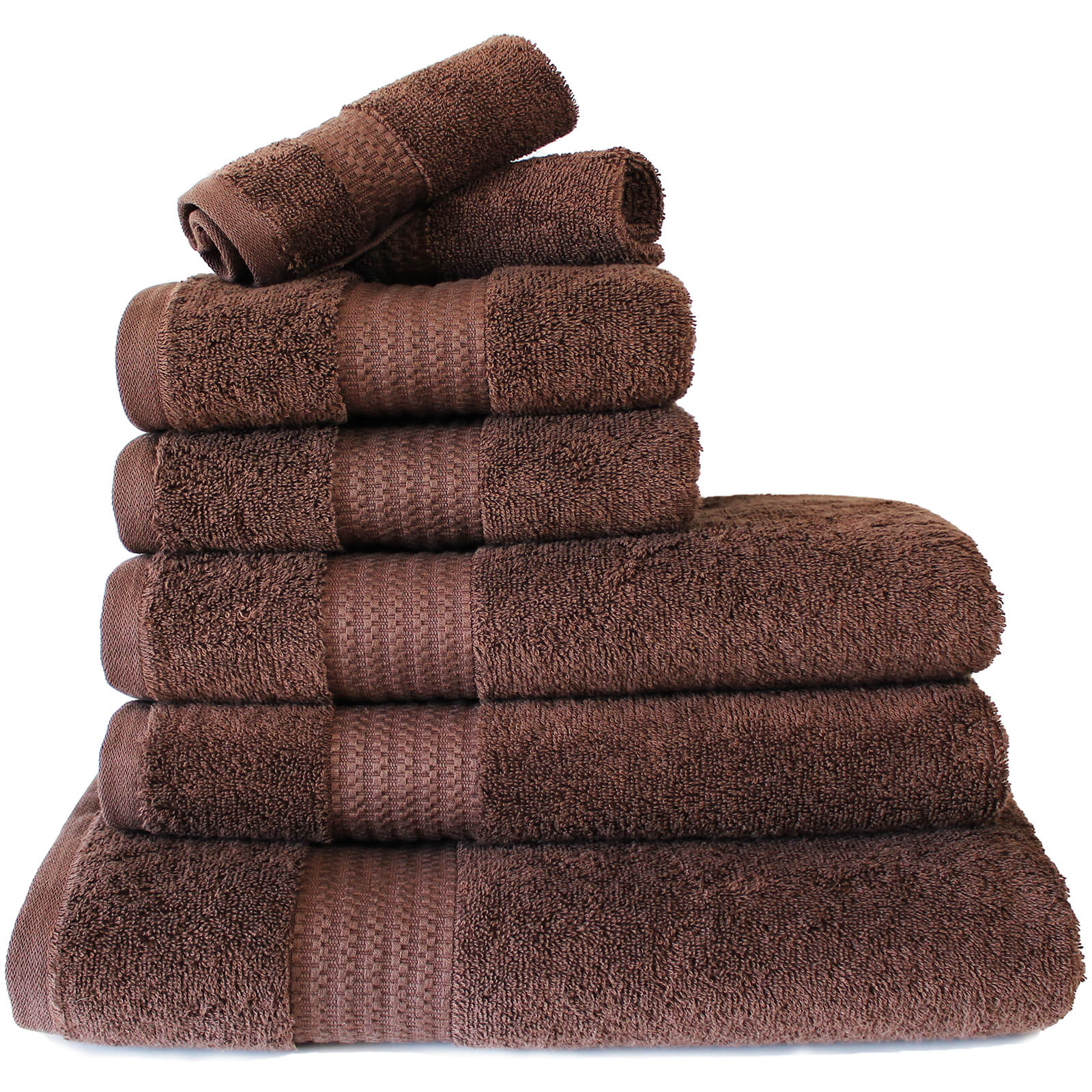 Restmor 100 Egyptian Cotton 7 Piece Supreme Towel Bale Set (500gsm) Chocolate IWOOT