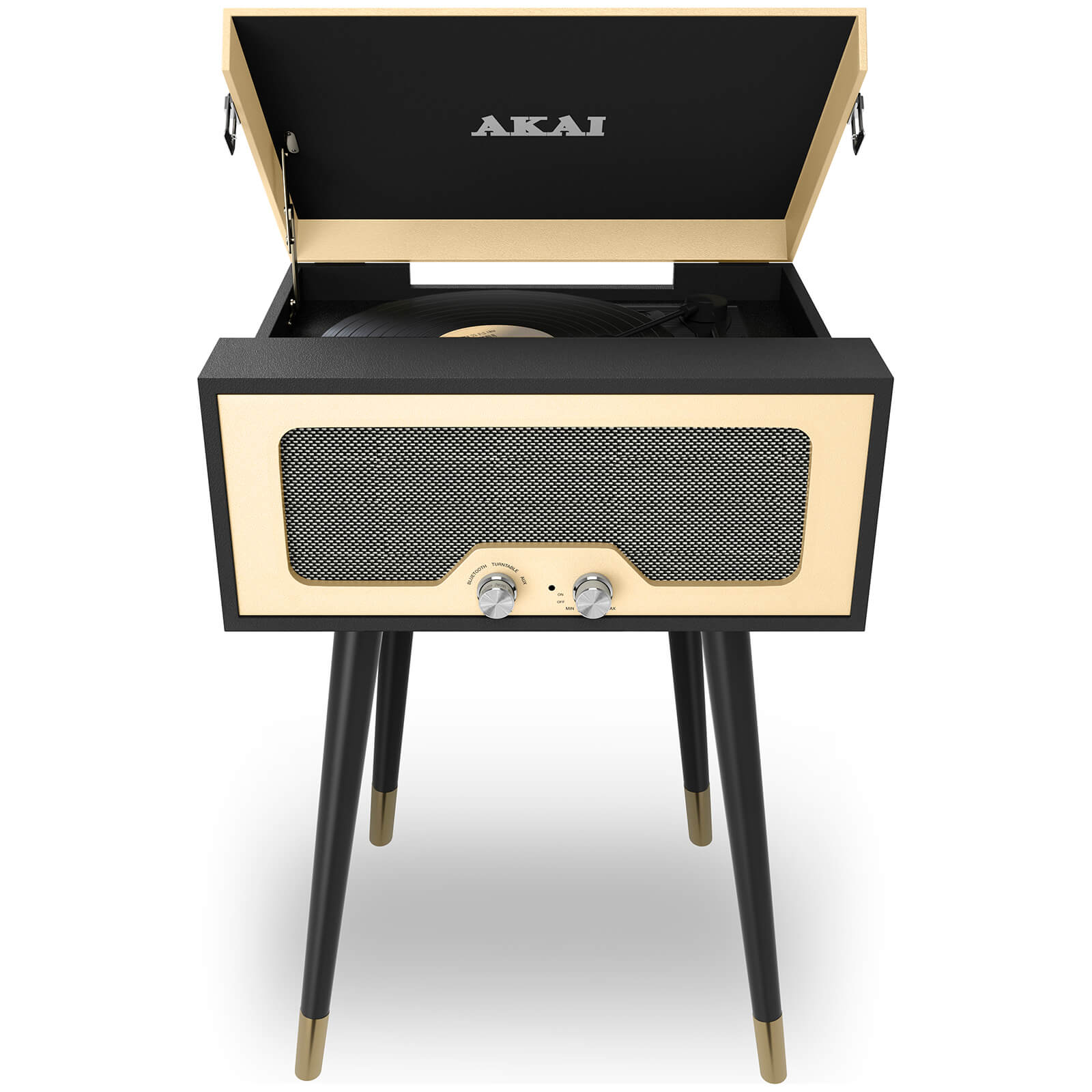 akai stereo turntable with speakers