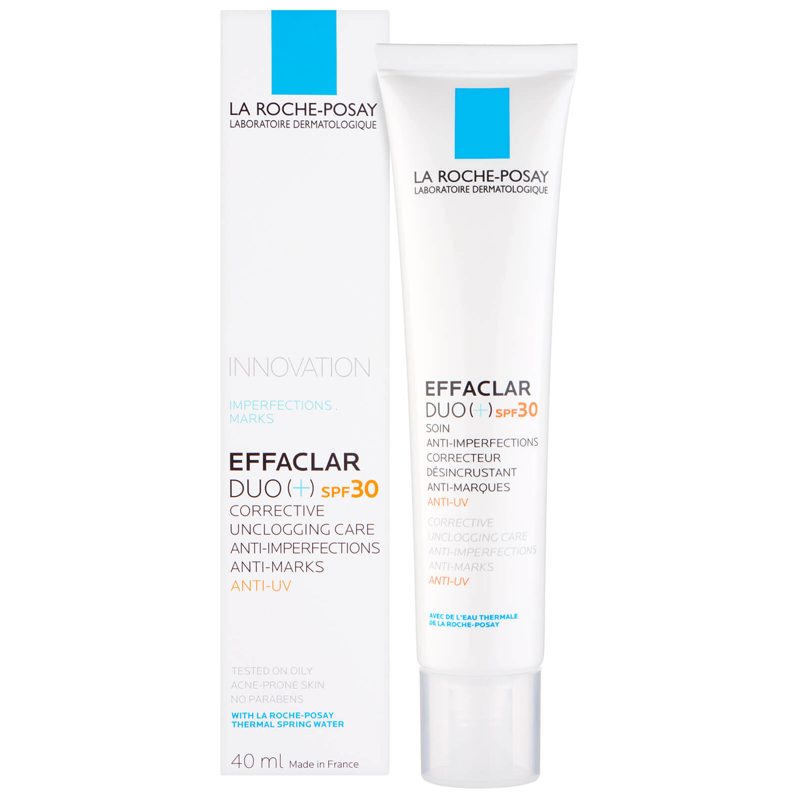 Kem dưỡng da giúp giảm mụn, thông thoáng lỗ chân lông ngăn ngừa thâm và mụn tái phát La Roche-Posay Effaclar Duo+ 40ml