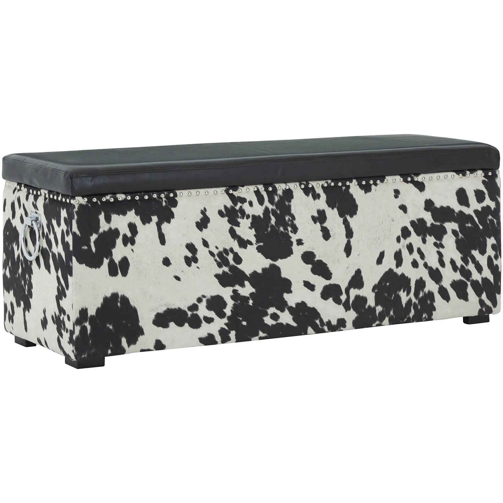 Fifty Five South Rodeo Storage Black Leather Effect Bench Black
