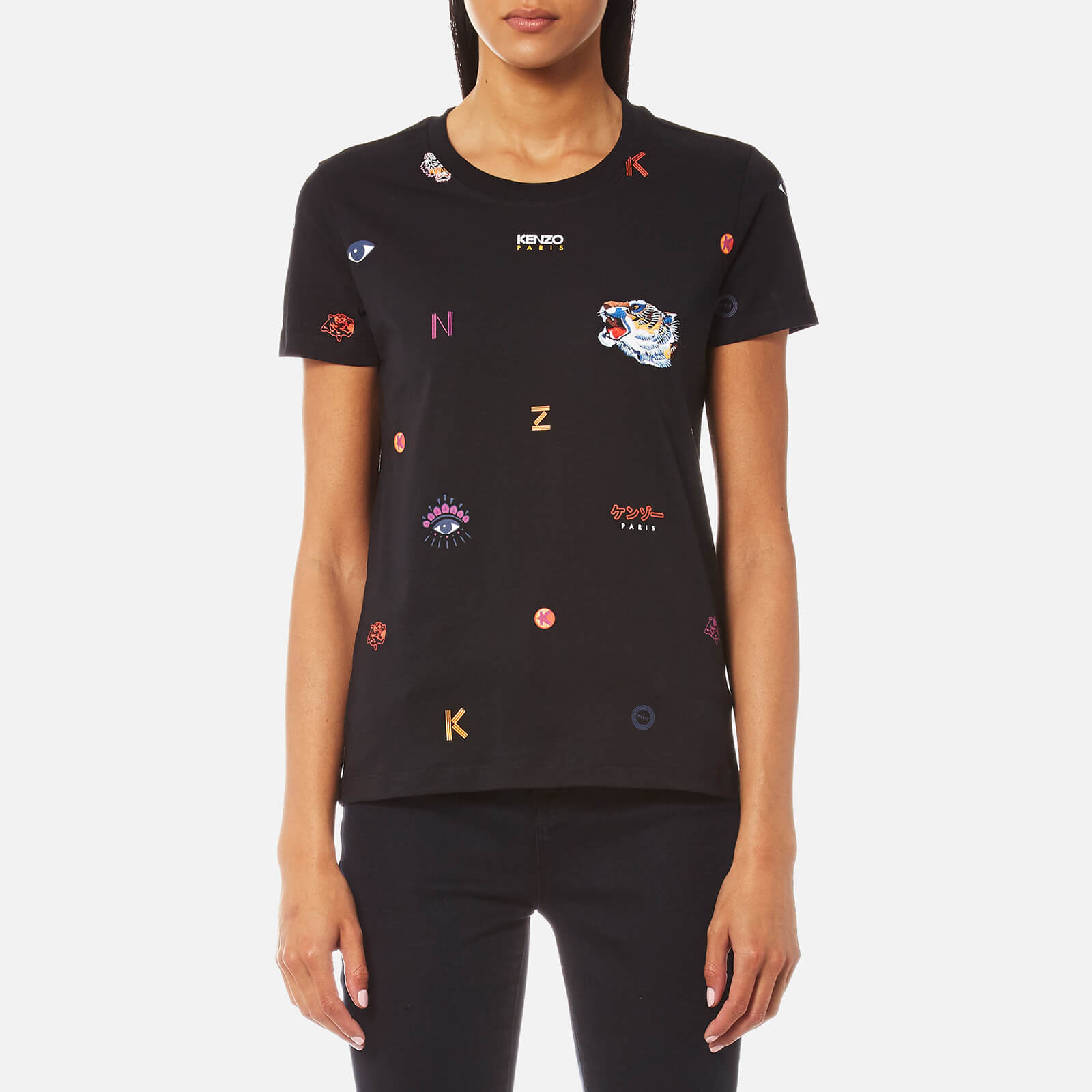 kenzo multi icon t shirt black