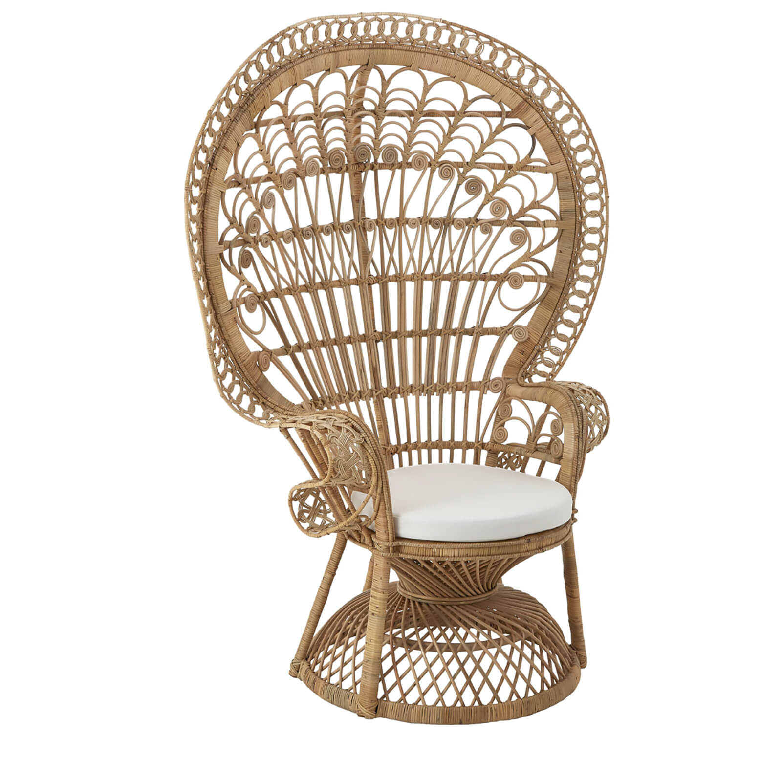 fifty five south woodstock peacock rattan chair  natural