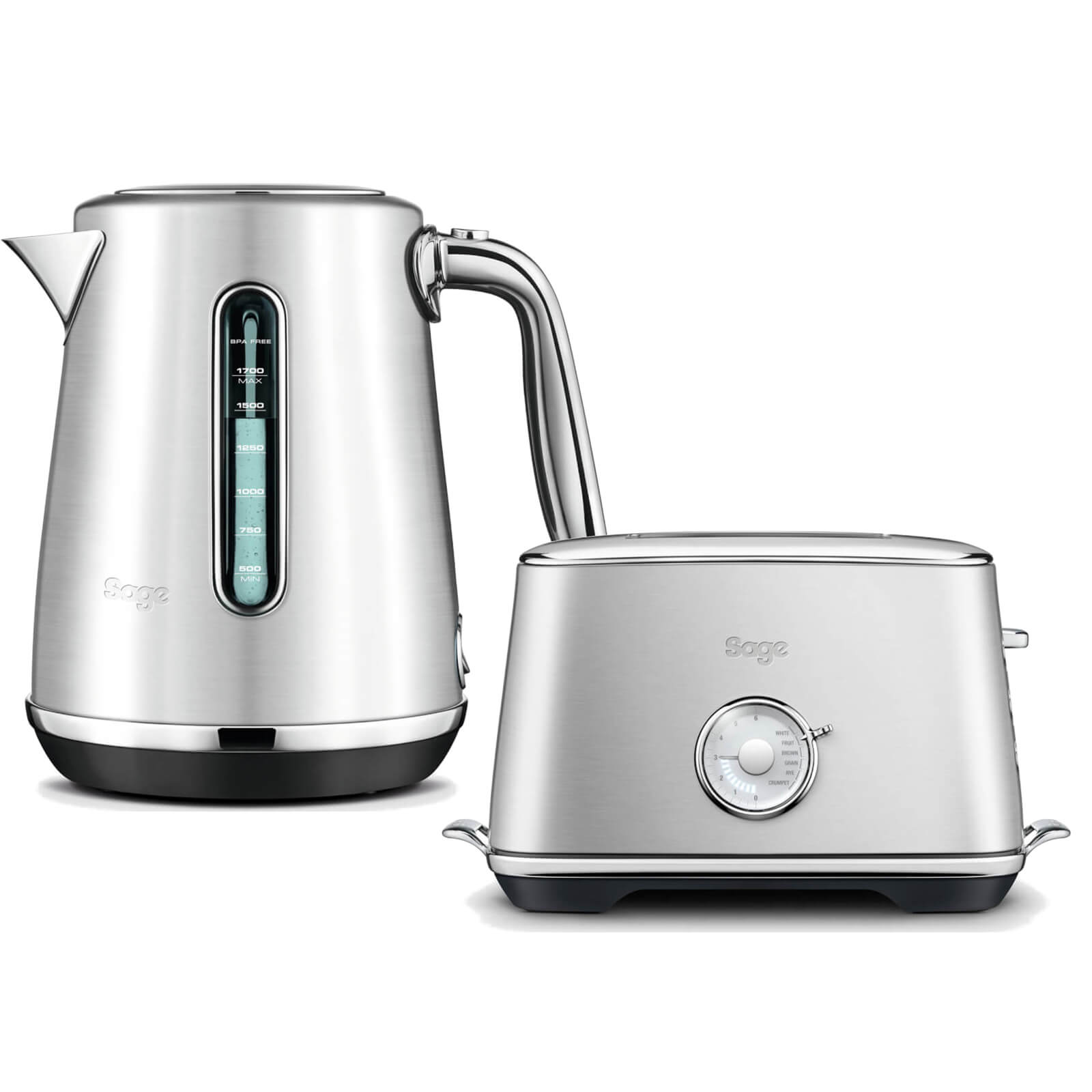 Sage By Heston Blumenthal Bta735bss The Toast Select Luxe 2 Slice Toaster Kettle Brushed Stainless Steel Homeware Thehut Com