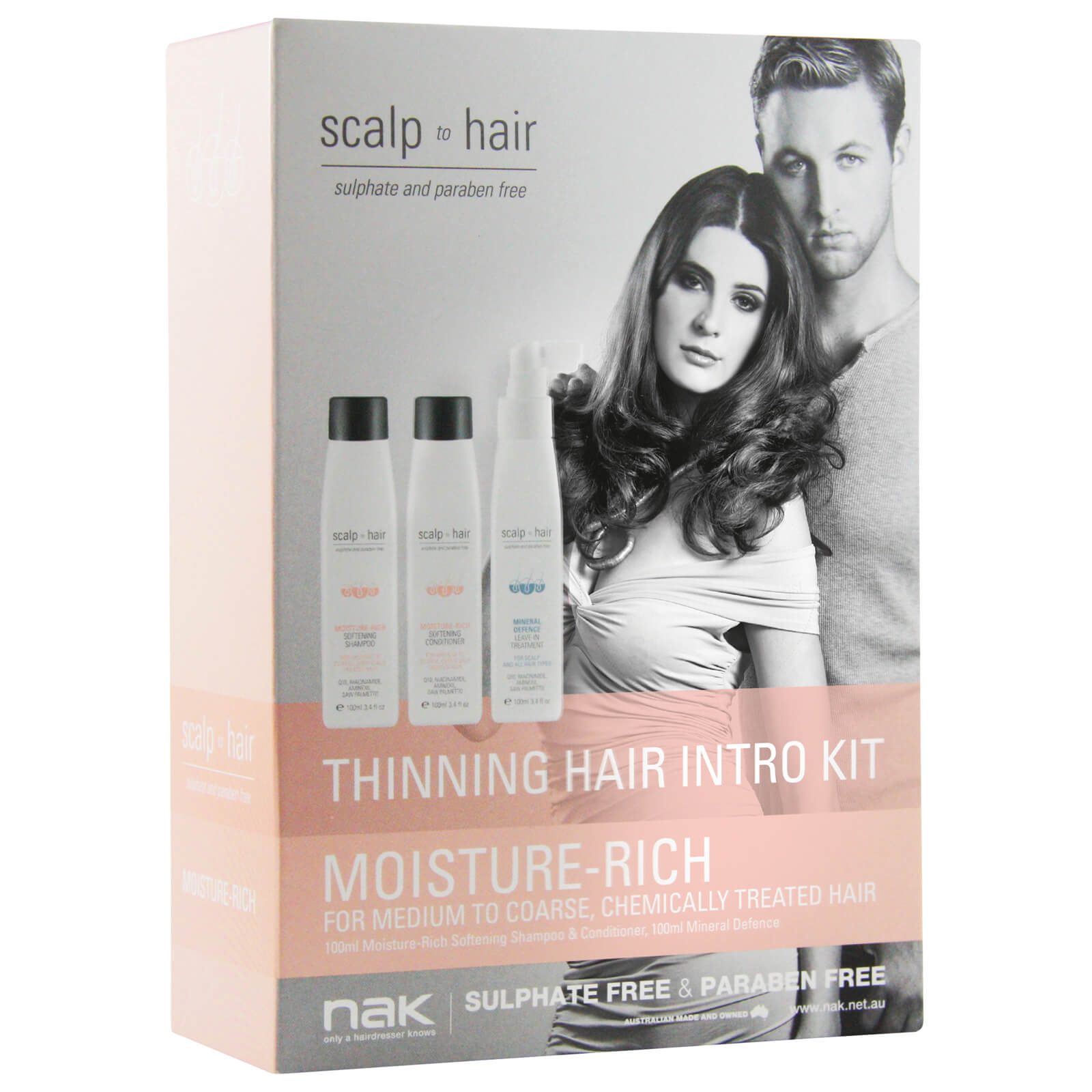 Nak Scalp To Hair Moisture Rich Thinning Hair Intro Kit 3 X 100ml
