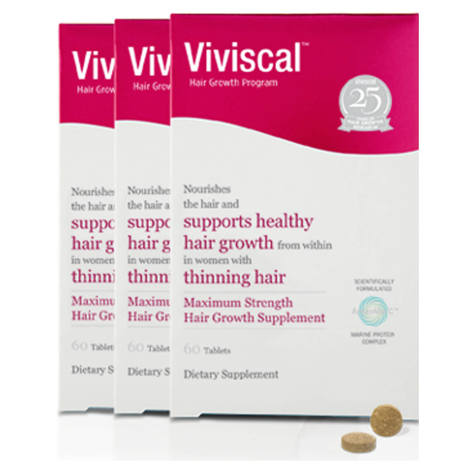 Viviscal Maximum Strength Hair Growth Dietary Supplements For Women 3 Months Supply