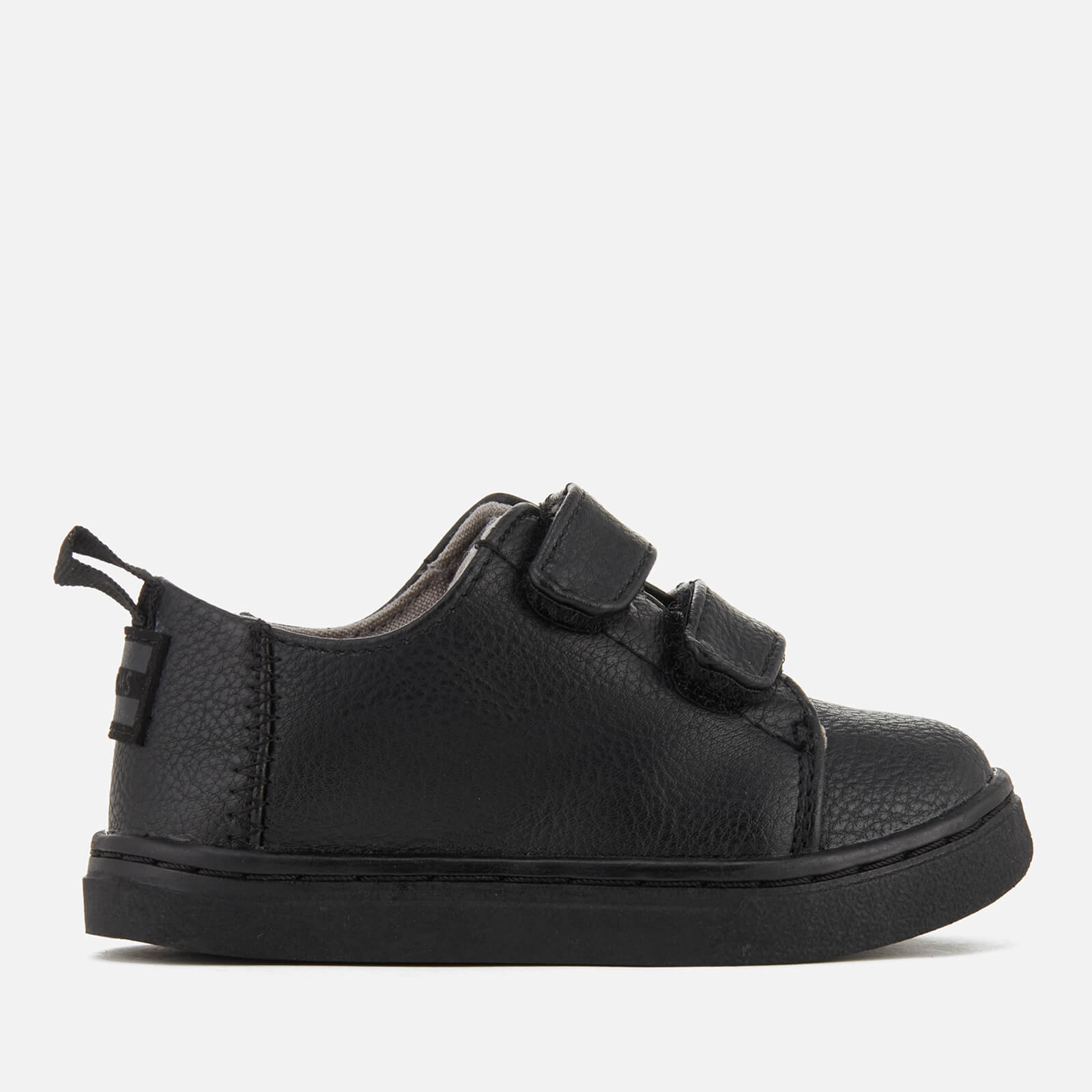 black leather velcro trainers