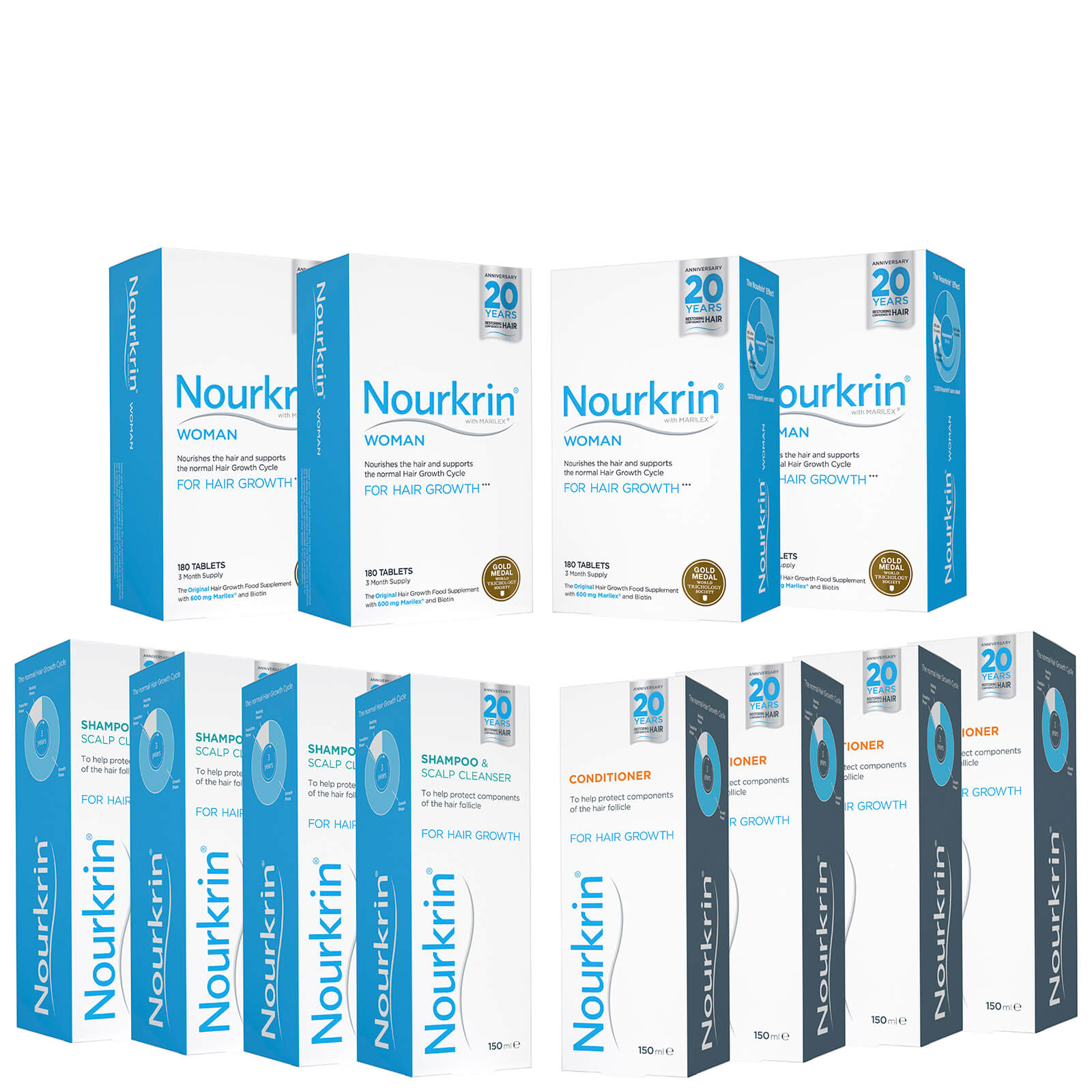 Nourkrin Woman Hair Growth Supplements 12 Month Bundle With