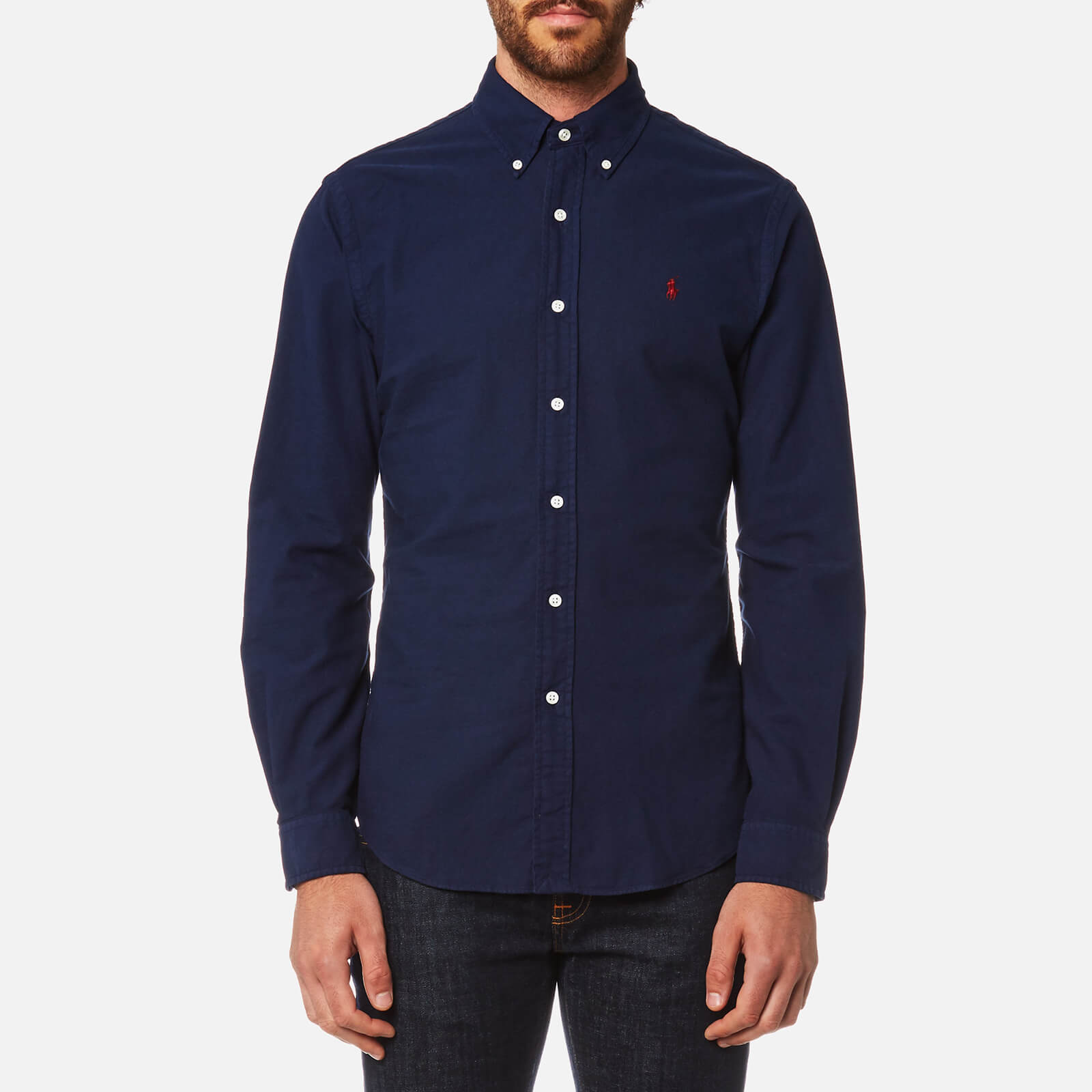 ralph lauren navy oxford shirt