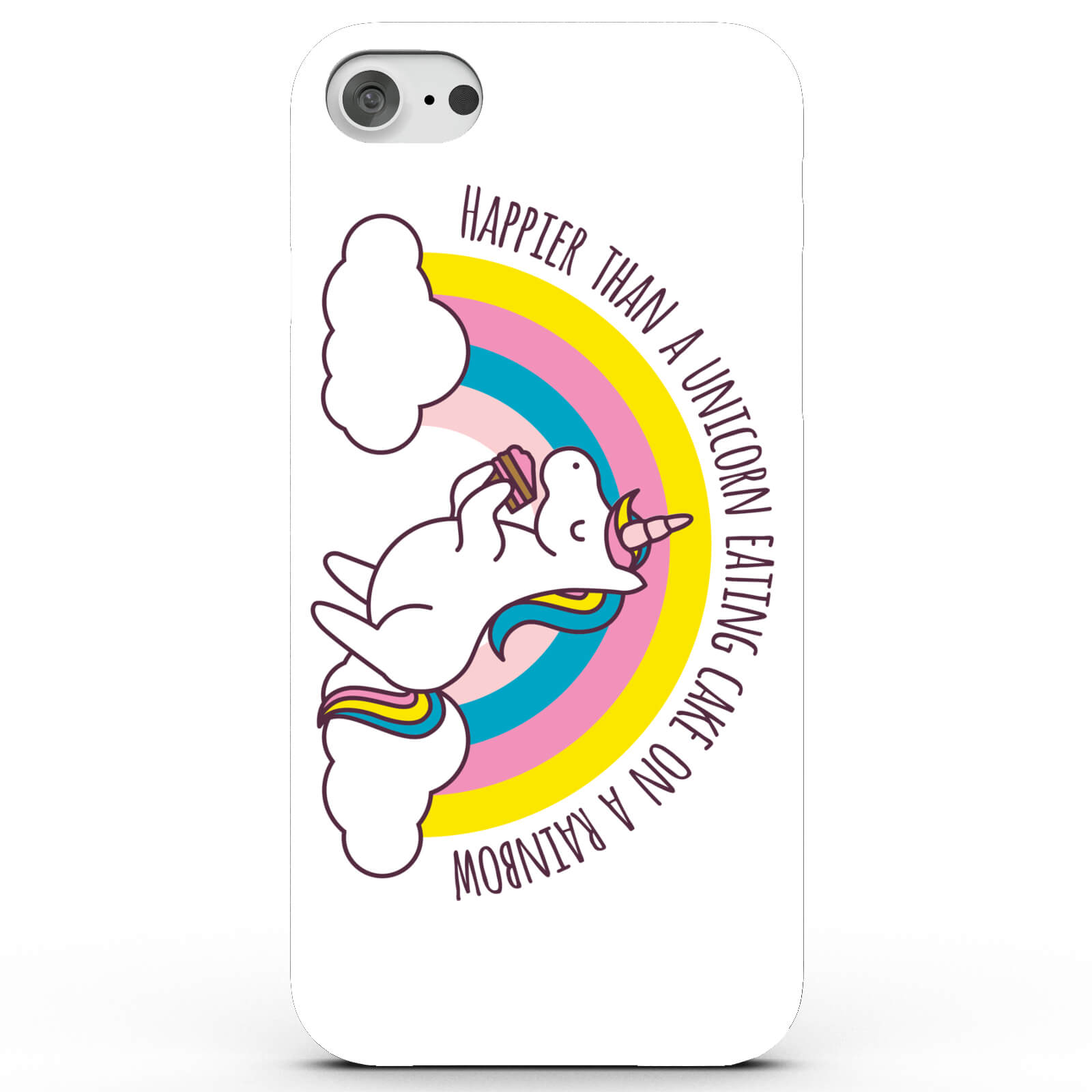 Happier Than A Unicorn Eating Cake On A Rainbow Phone Case For