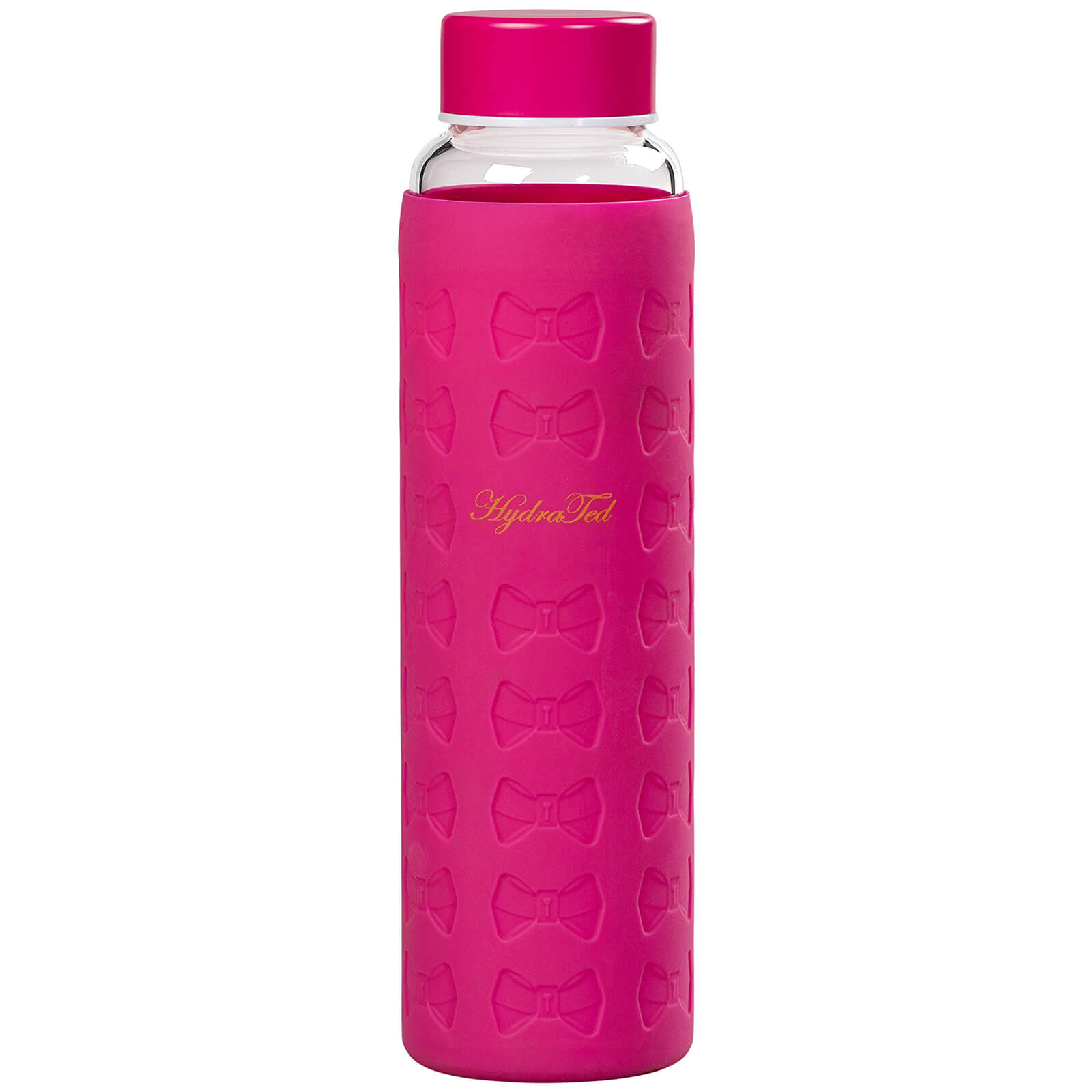 Ted Baker Hot Pink Glass Water Bottle with Silicone Sleeve IWOOT