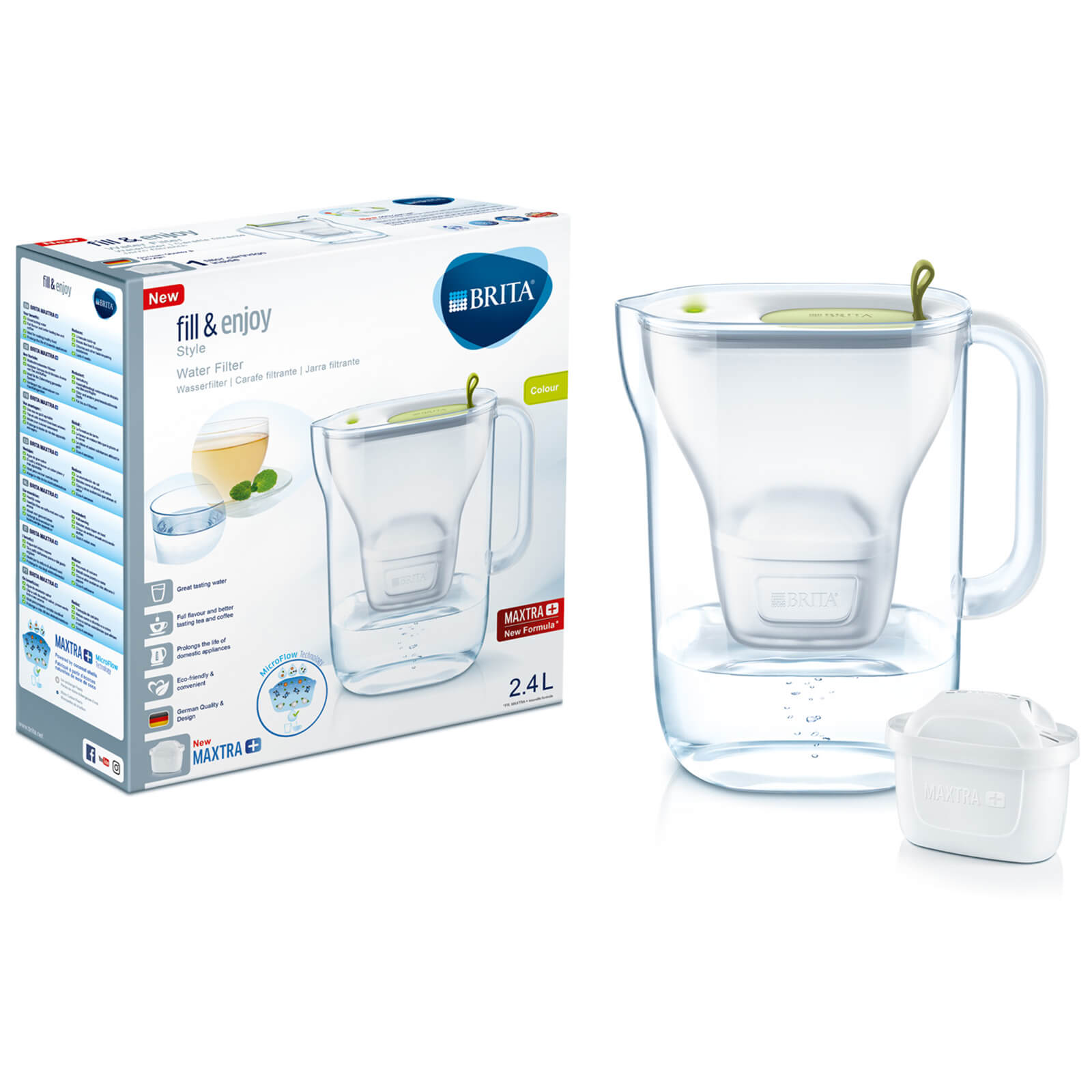 BRITA Maxtra+ Style Cool Water Filter Jug - Lime