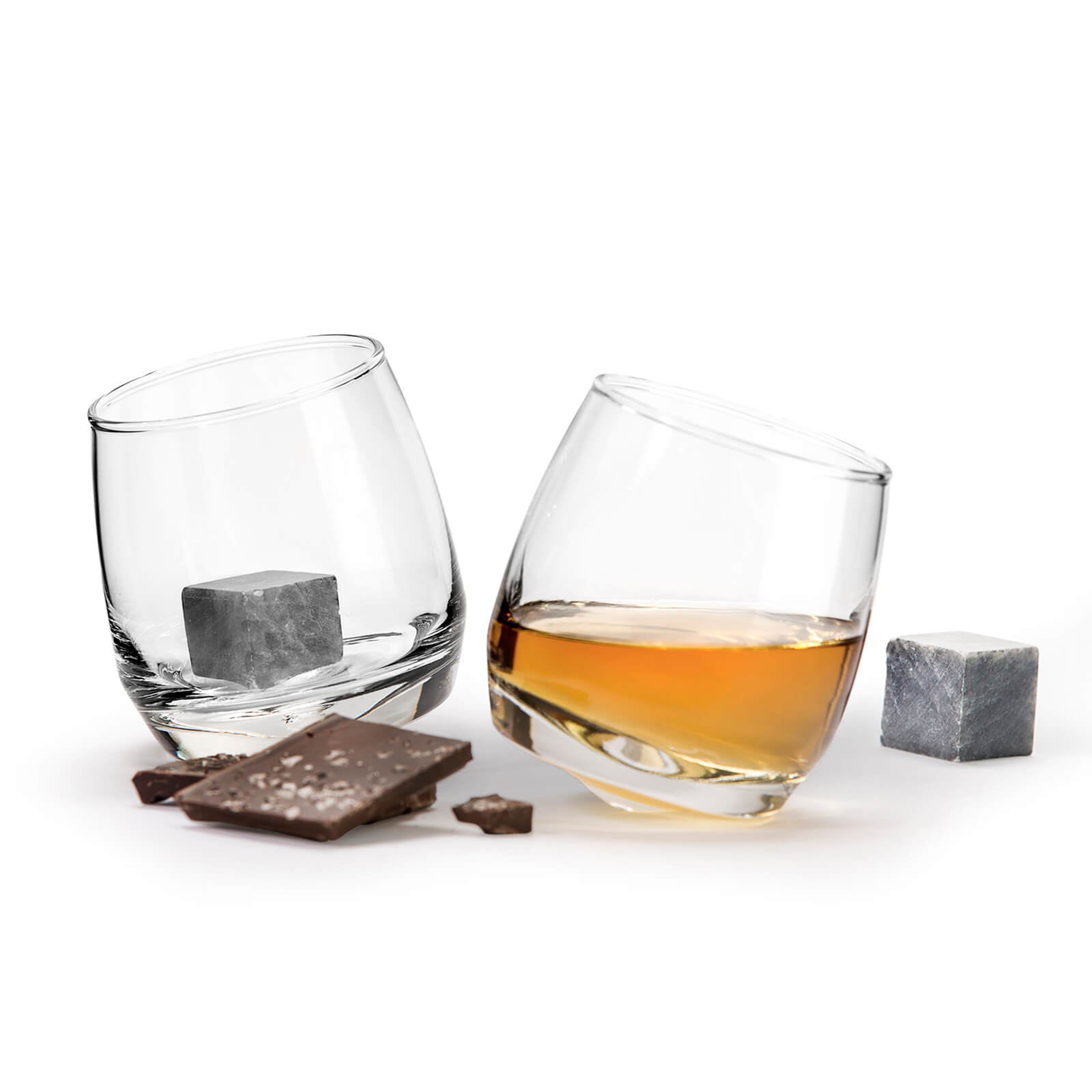 Sagaform Club Whiskey Gift Set 2 Rocking Whiskey Glasses and 2