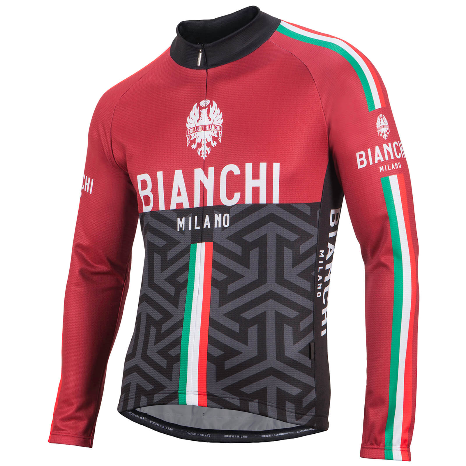 Bianchi Montalto Long Sleeve Jersey - Red/Black | ProBikeKit.com