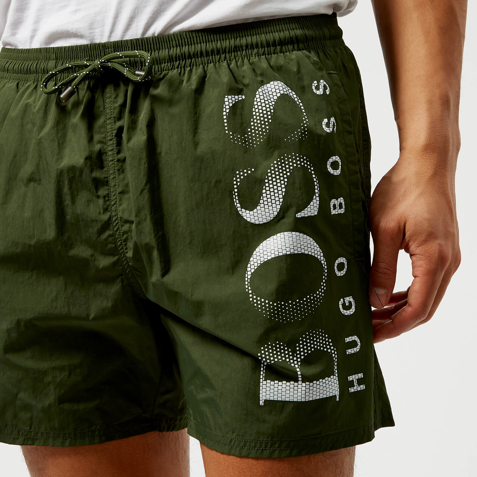 hugo boss khaki swim shorts