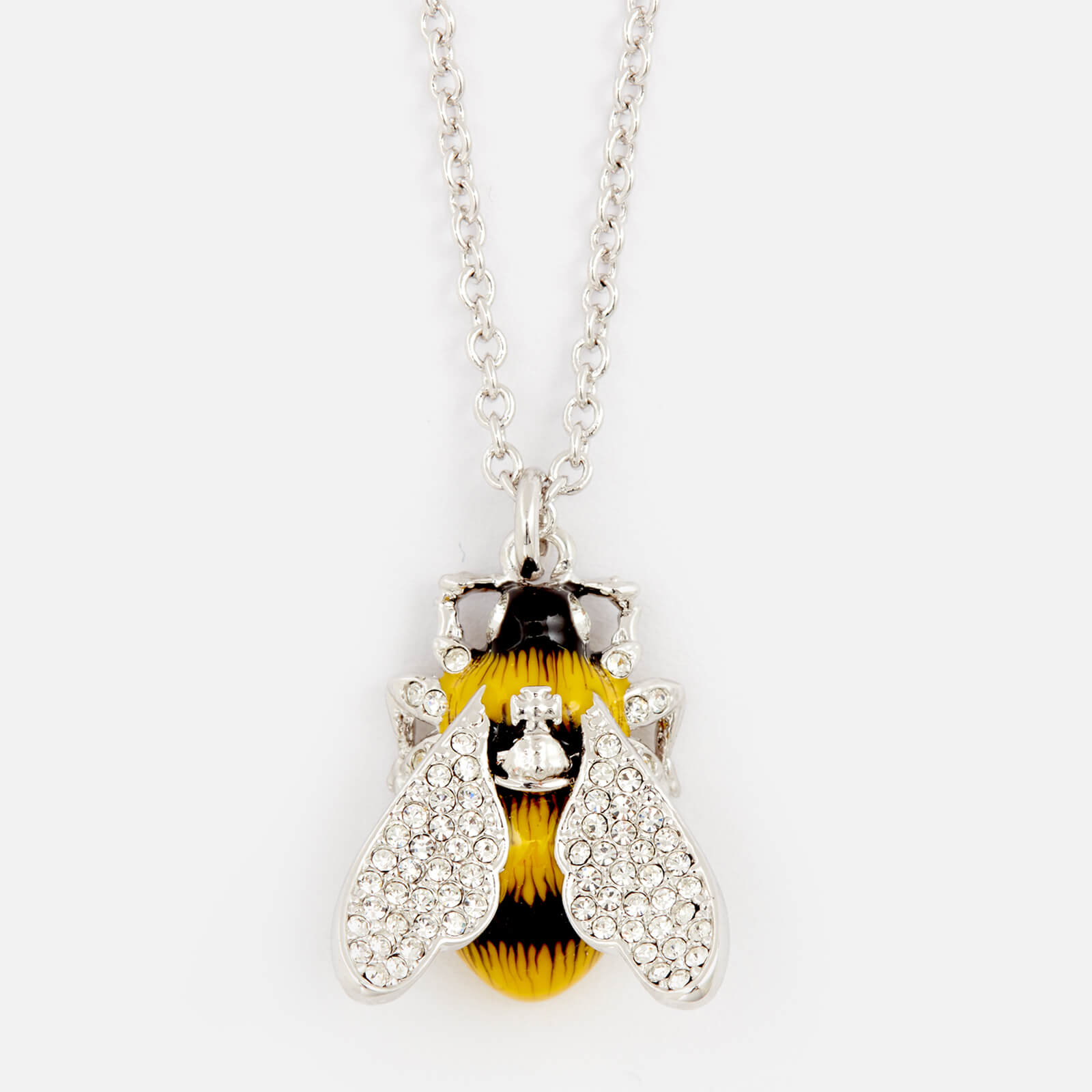 Bumble Pendant Necklace - White Crystal