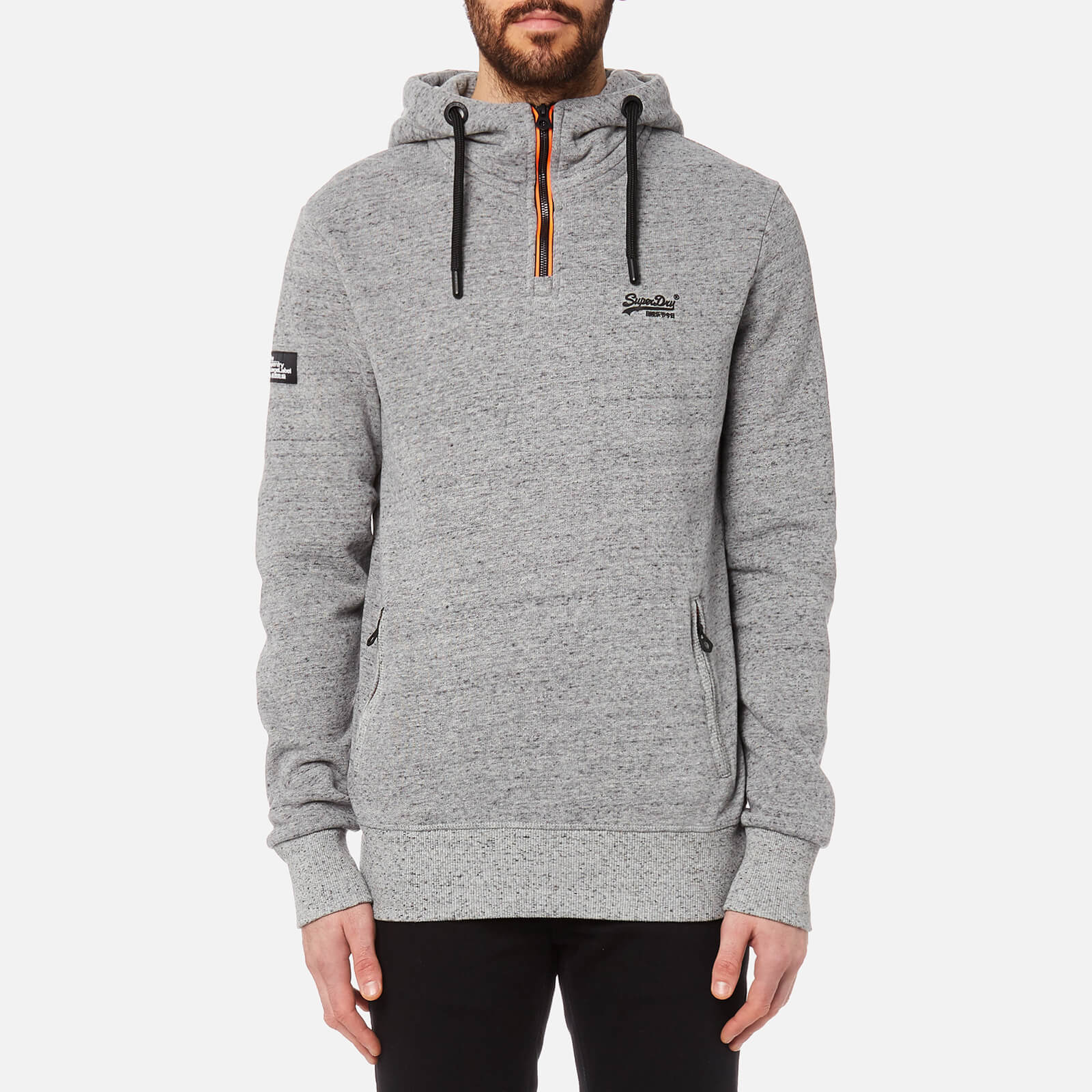 orange label urban flash half zip hoodie